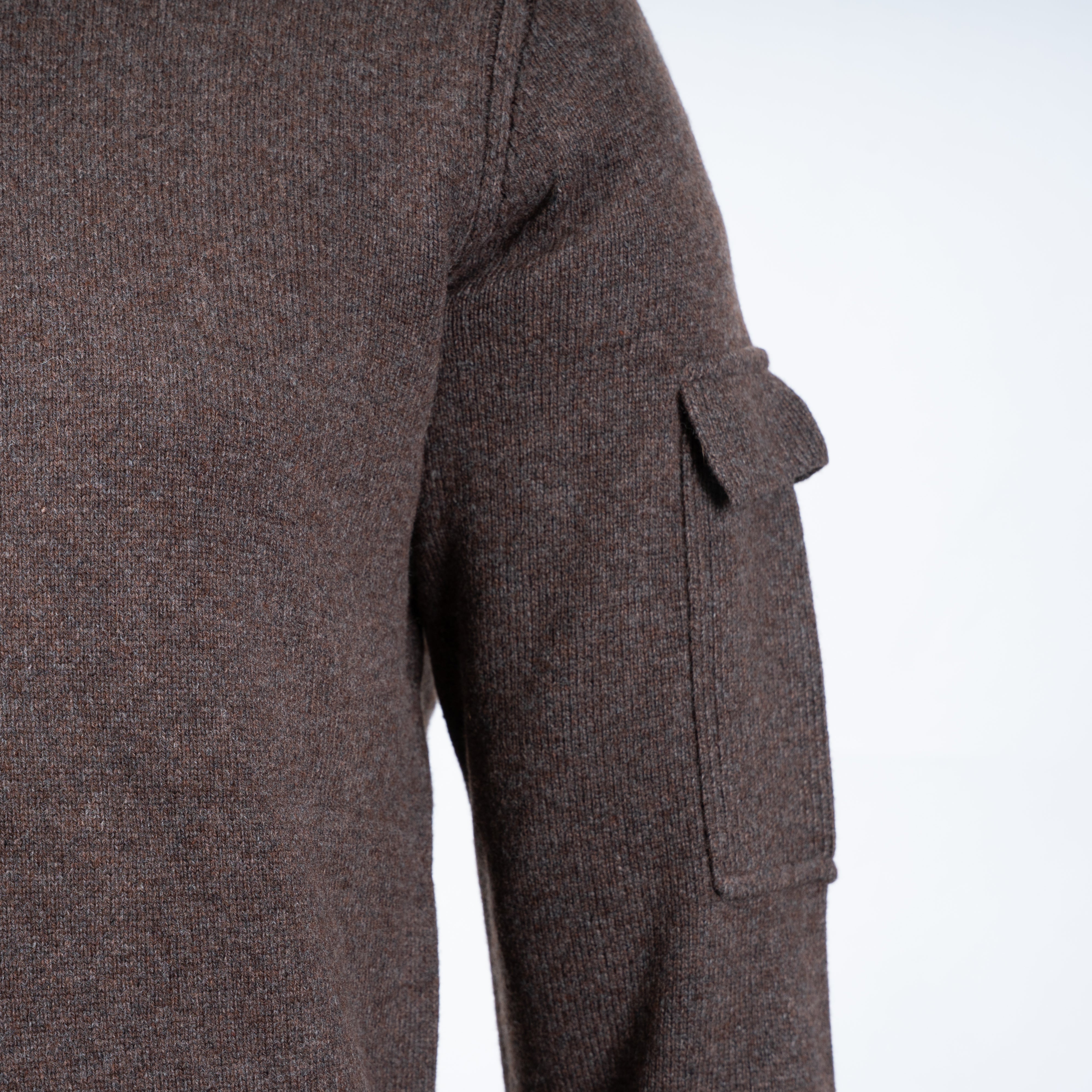 Genti Gebreide Trui met Rits Bruin | RWS Wool