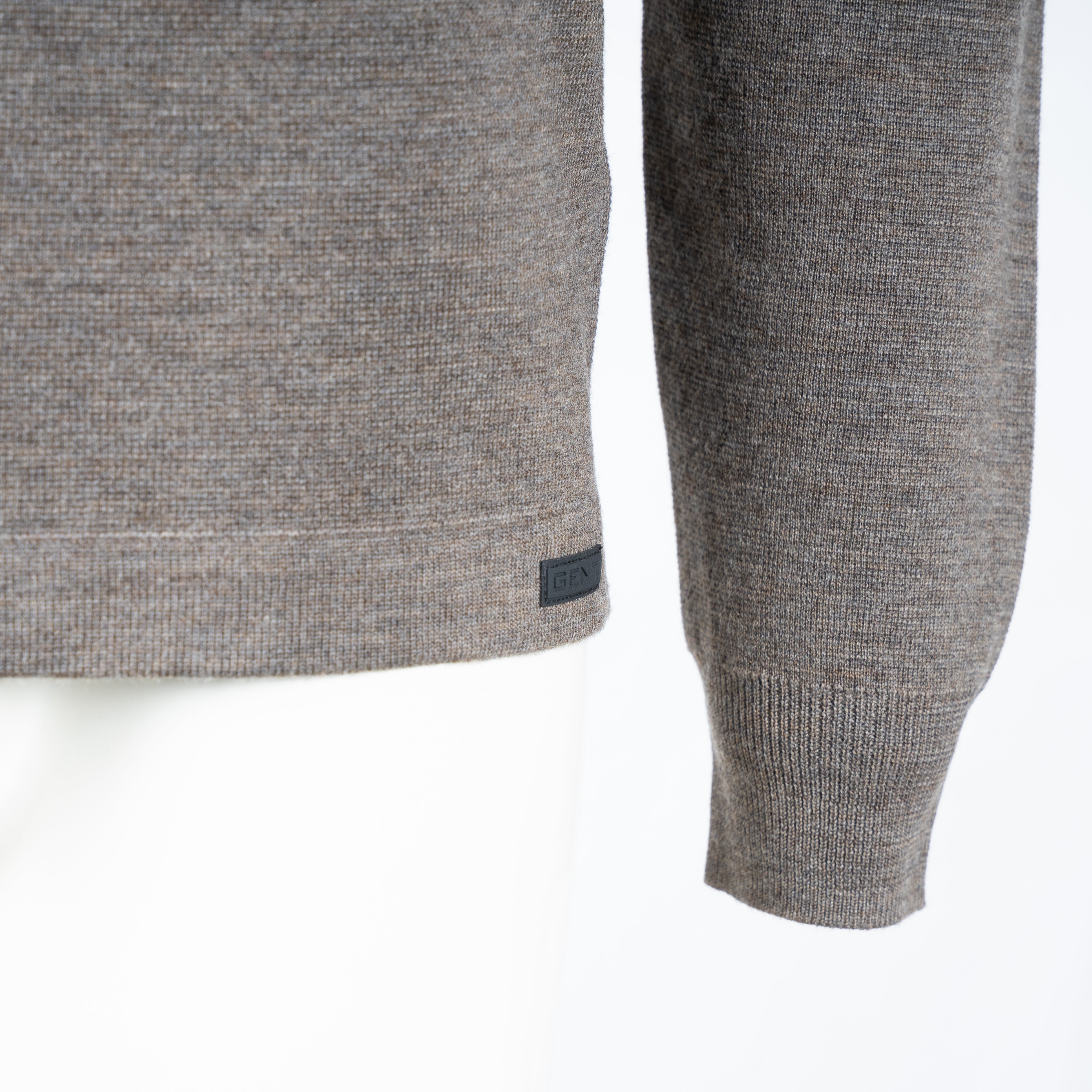 Genti Gebreide Trui met Knopenlijst Beige | Wool