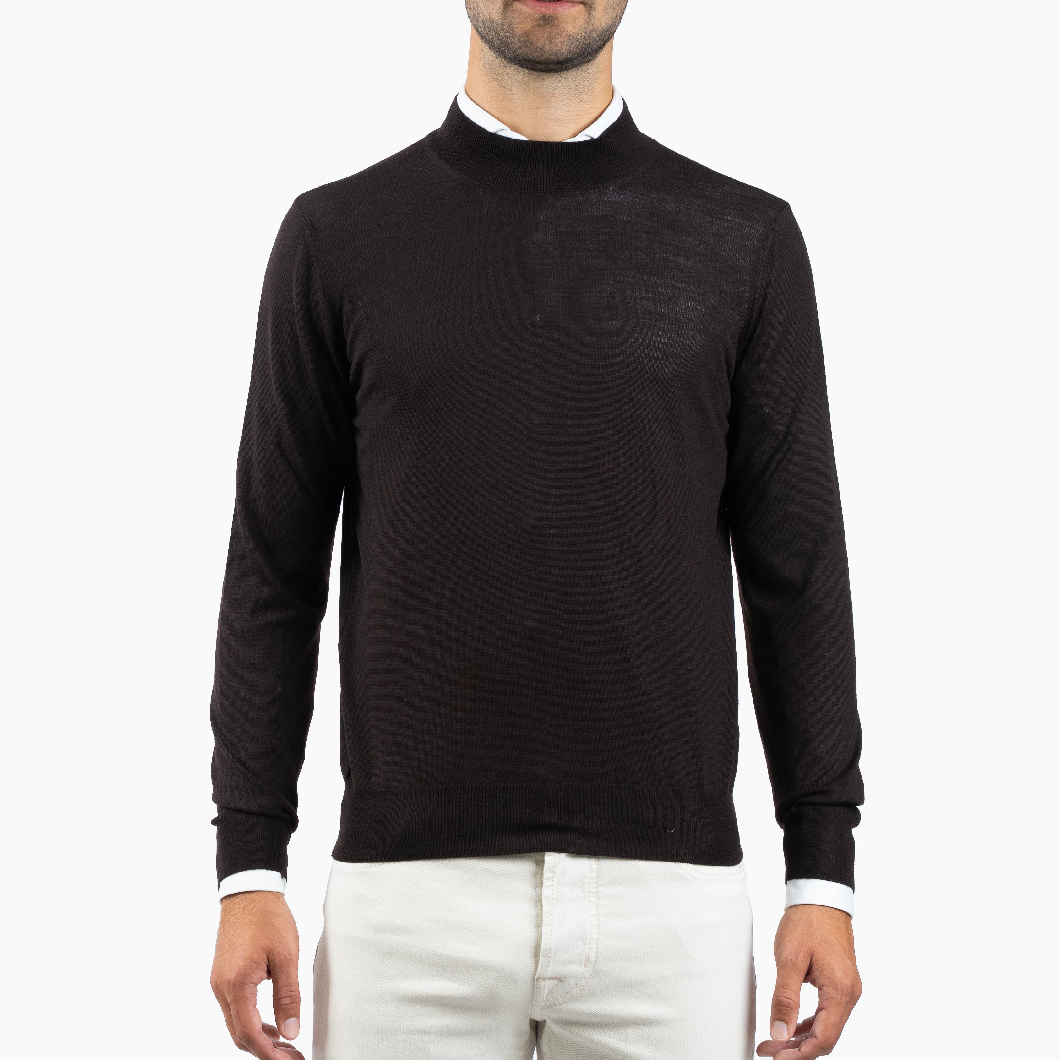 Gran Sasso Gebreide Turtleneck Trui Bruin | Extrafine Merino