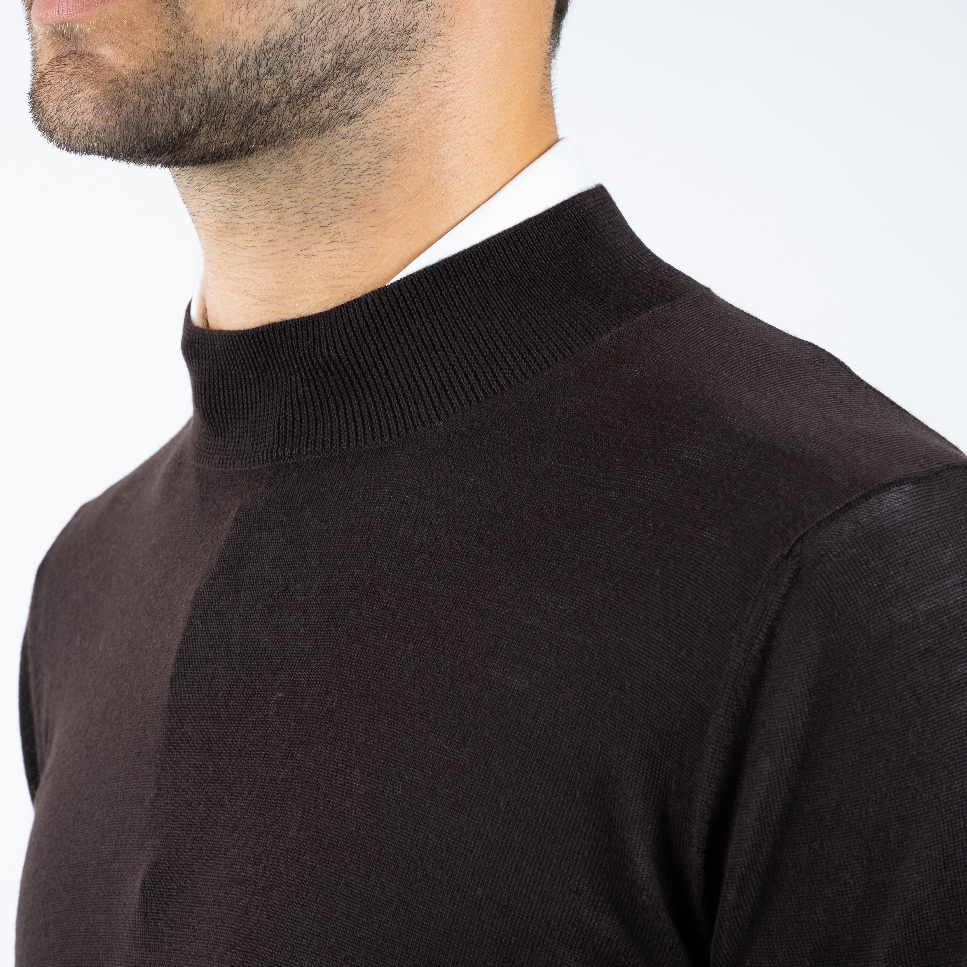 Gran Sasso Gebreide Turtleneck Trui Bruin | Extrafine Merino