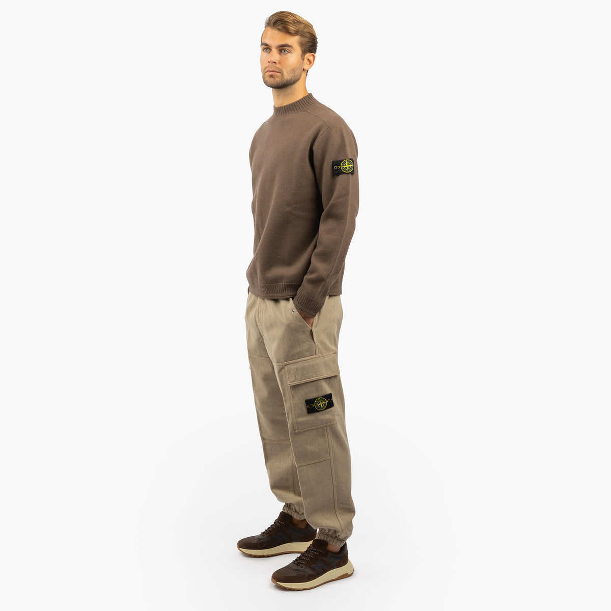 Stone Island Gebreide Trui Bruin | Felted RWS Wool