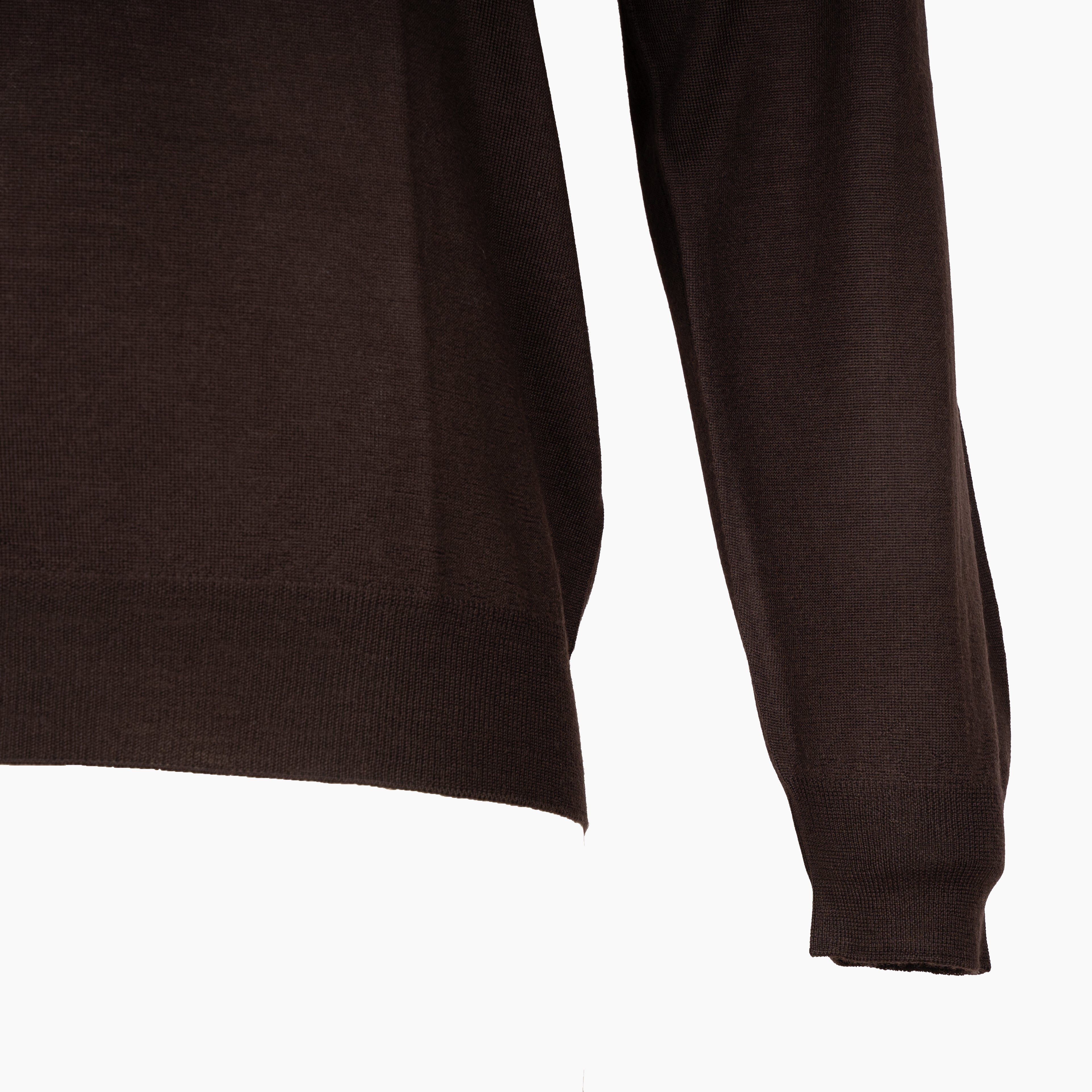 Fedeli Gebreide Trui met Rits Bruin | Favonio Superfine Wool 140
