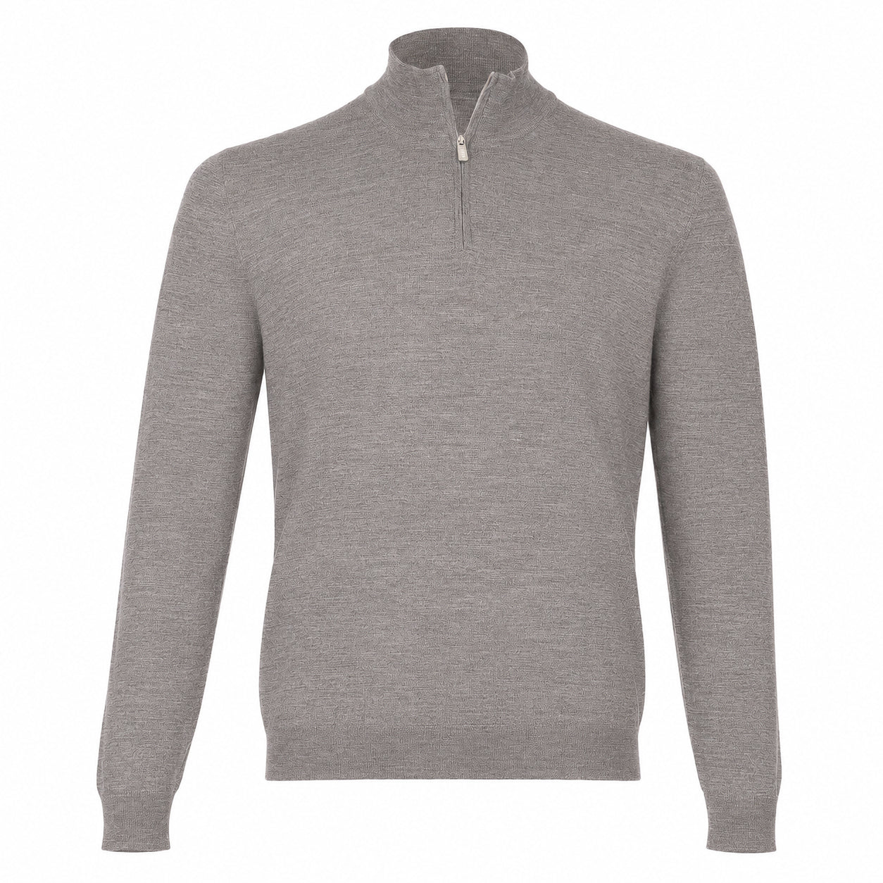 Fedeli Gebreide Trui met Rits Grijs | Favonio Superfine Wool 140