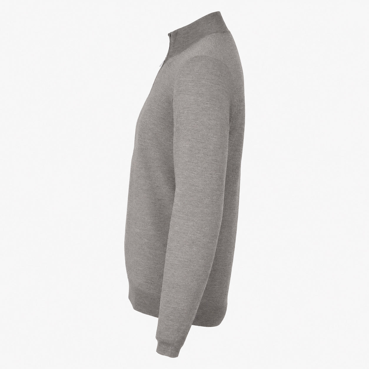 Fedeli Gebreide Trui met Rits Grijs | Favonio Superfine Wool 140