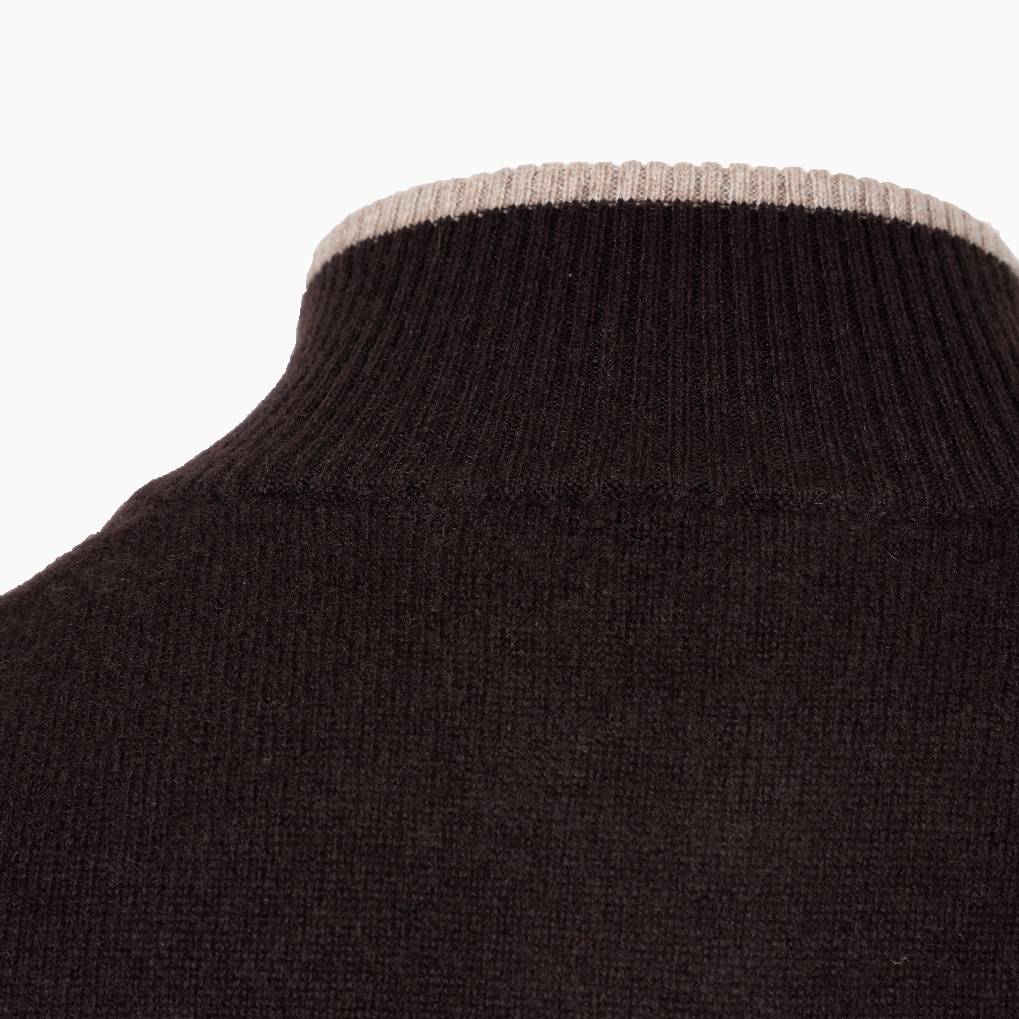 Fedeli Gebreide Trui met Rits Bruin | Favonio Persia Cashmere