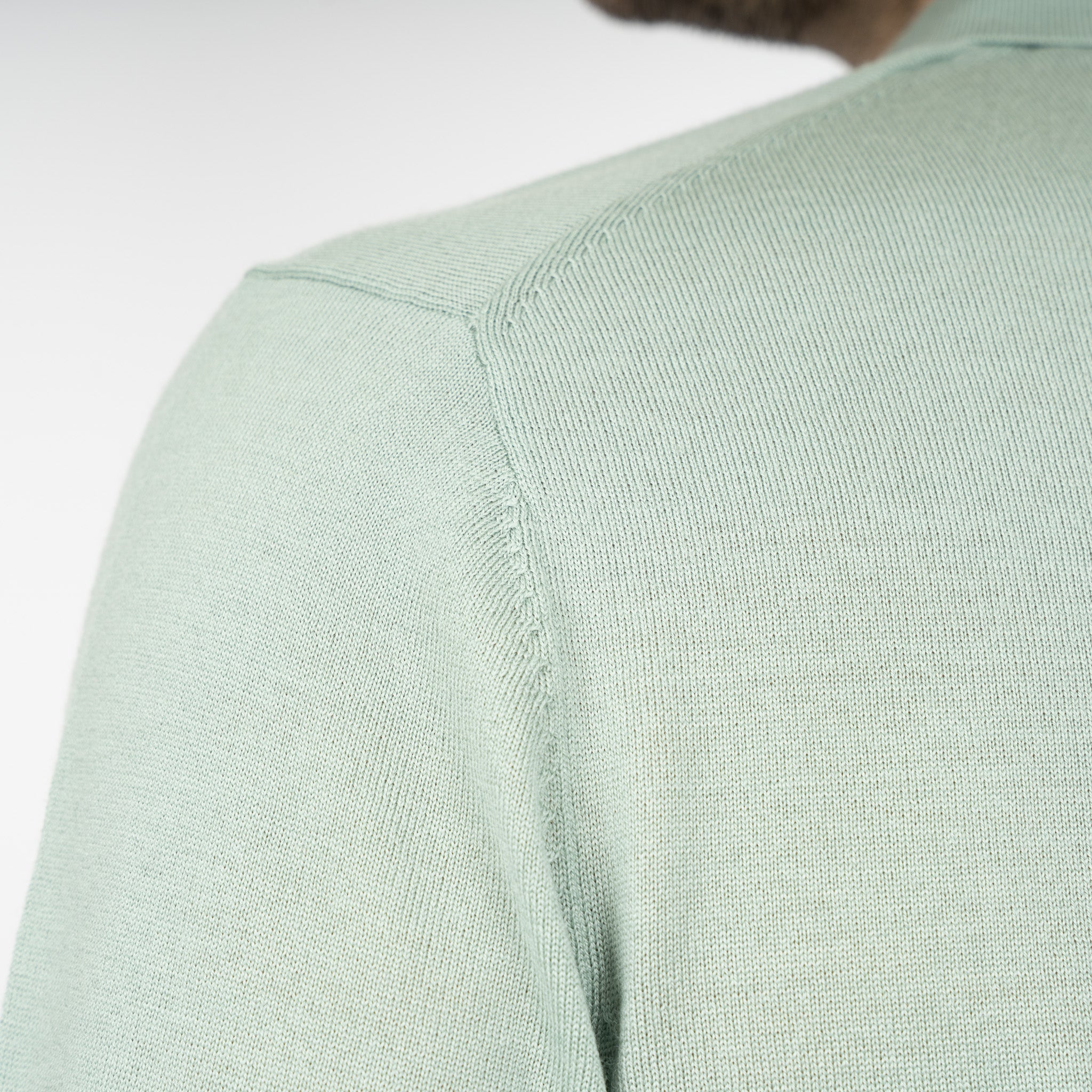 SEVEN DIALS Gebreide Buttonless Polotrui Lichtgroen | Blake