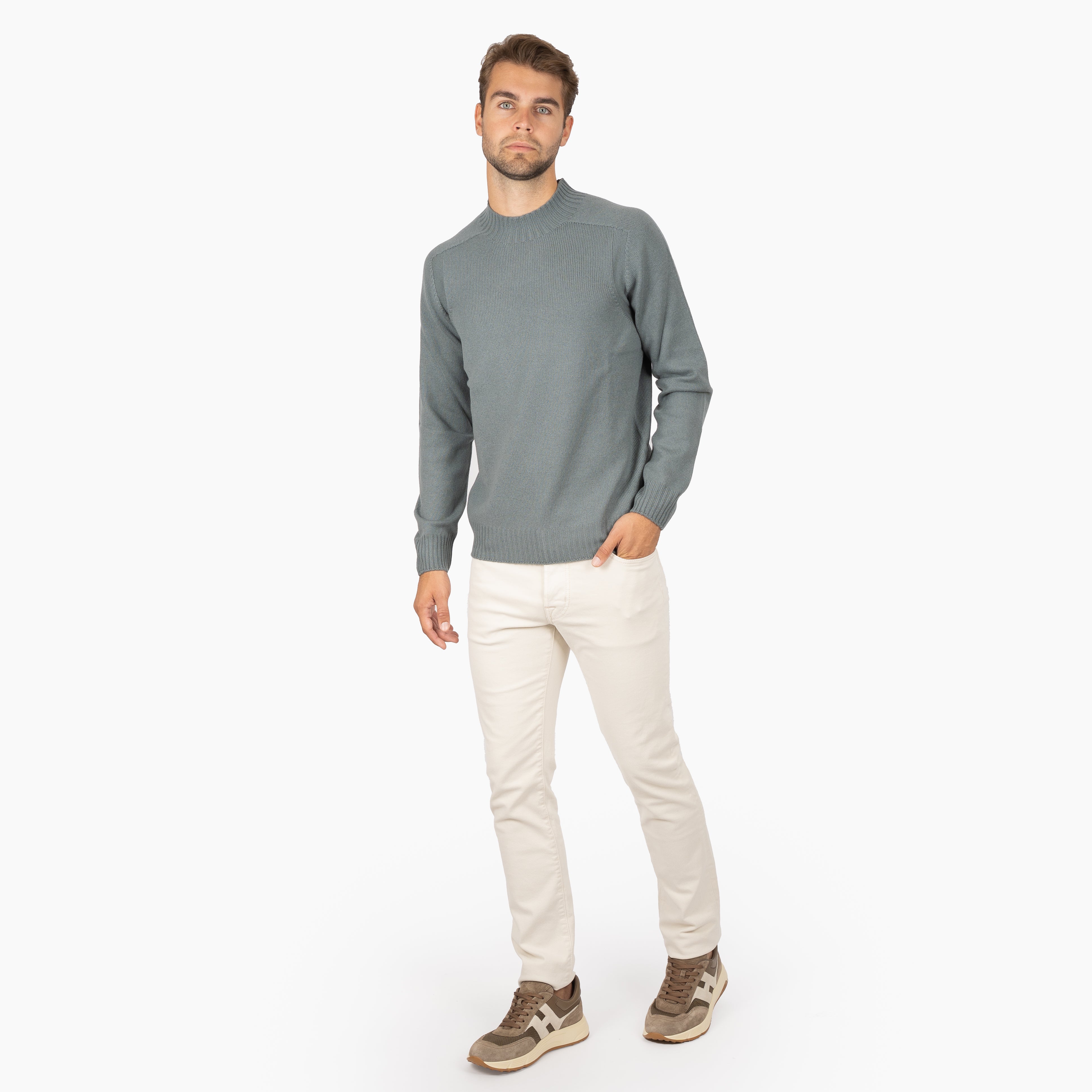 Gran Sasso Gebreide Turtleneck Trui Groen | Super Geelong