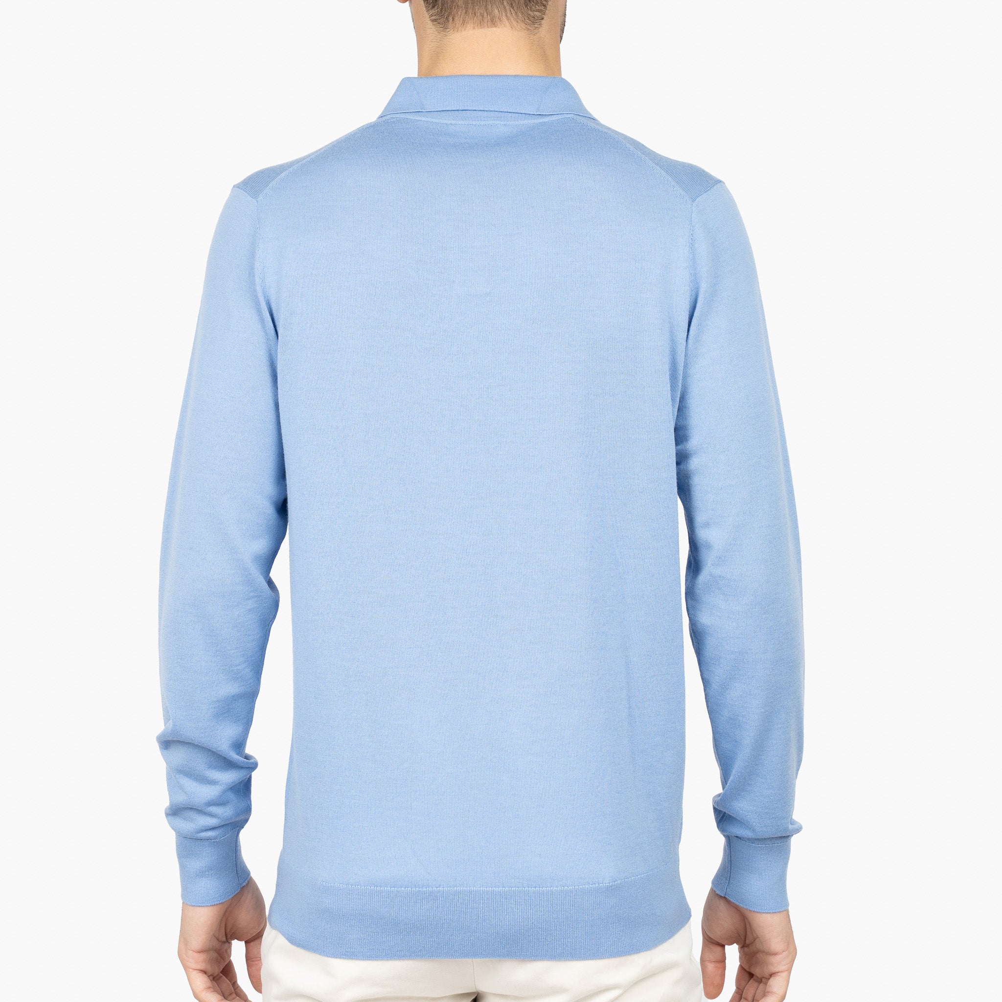 SEVEN DIALS Gebreide Buttonless Polotrui Lichtblauw | Blake