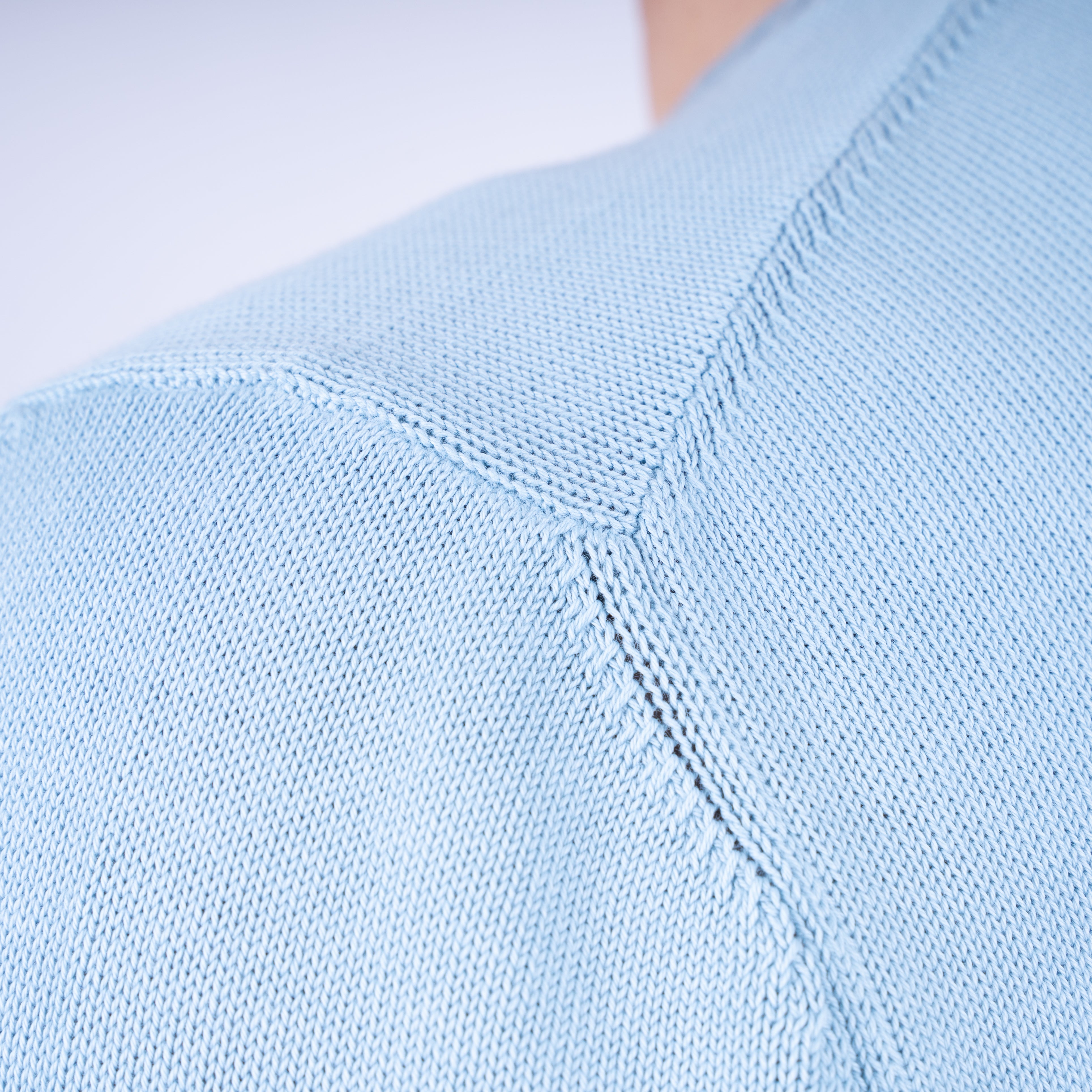 Gran Sasso Gebreide Trui Ronde Hals Lichtblauw | Egyptian Cotton