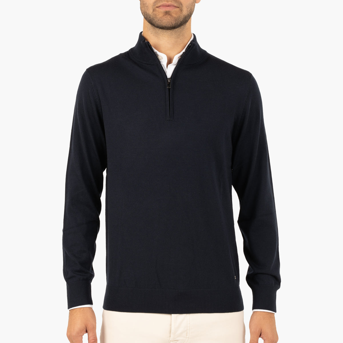 SEVEN DIALS Gebreide Trui met Rits Blauw | Saul