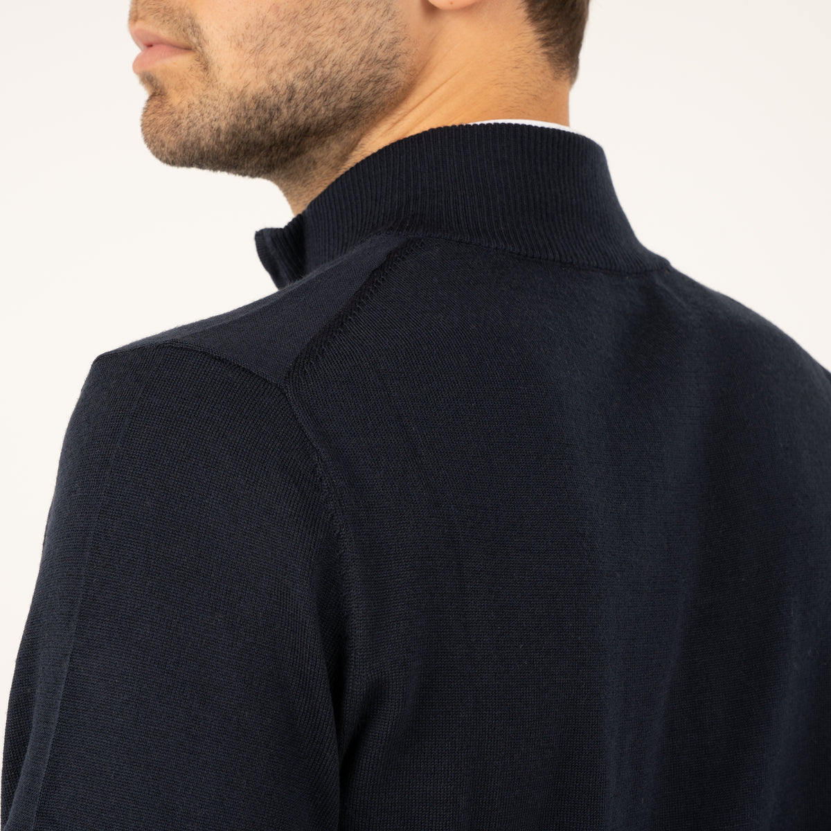 SEVEN DIALS Gebreide Trui met Rits Blauw | Saul