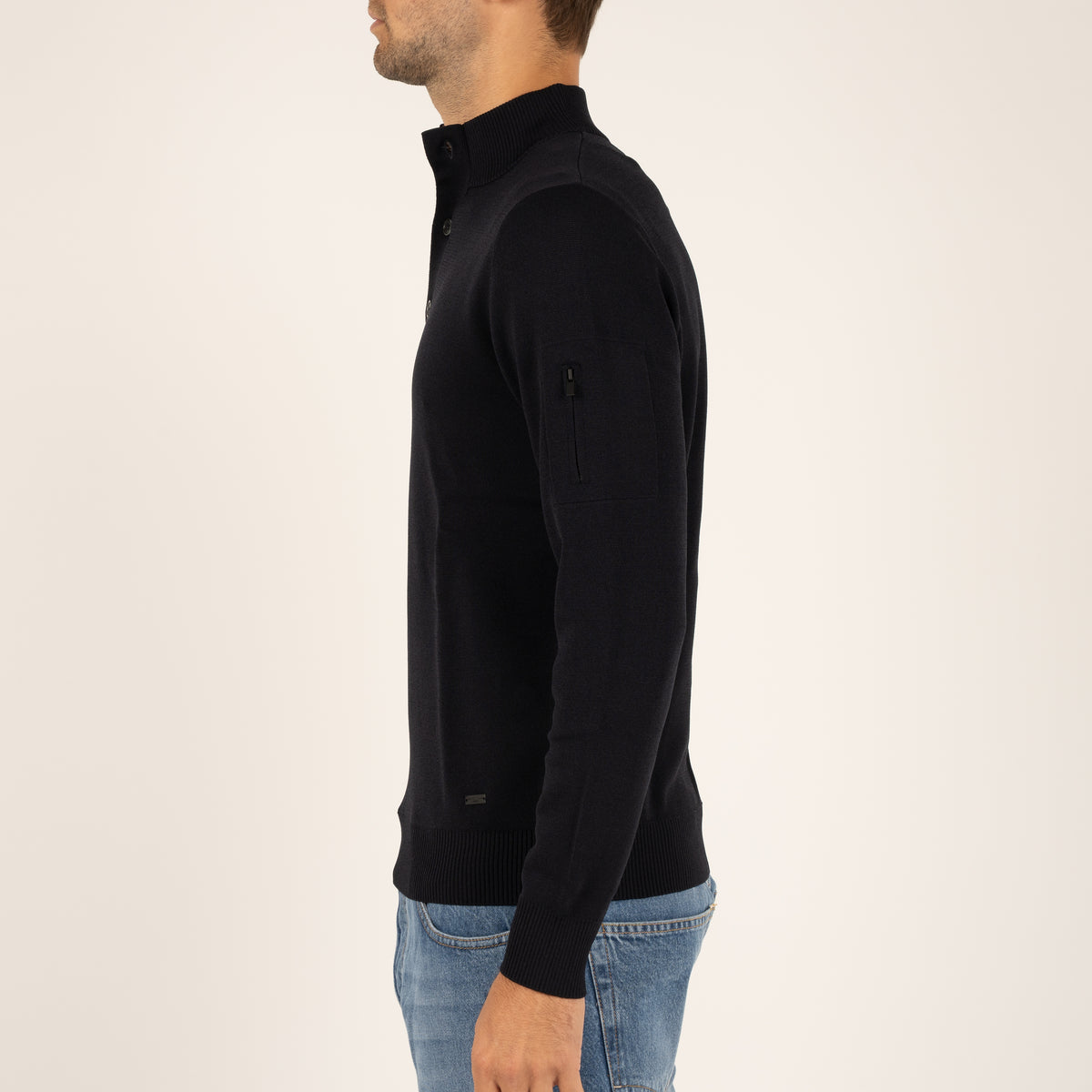 SEVEN DIALS Technische Trui met Knopenlijst Blauw | Tila