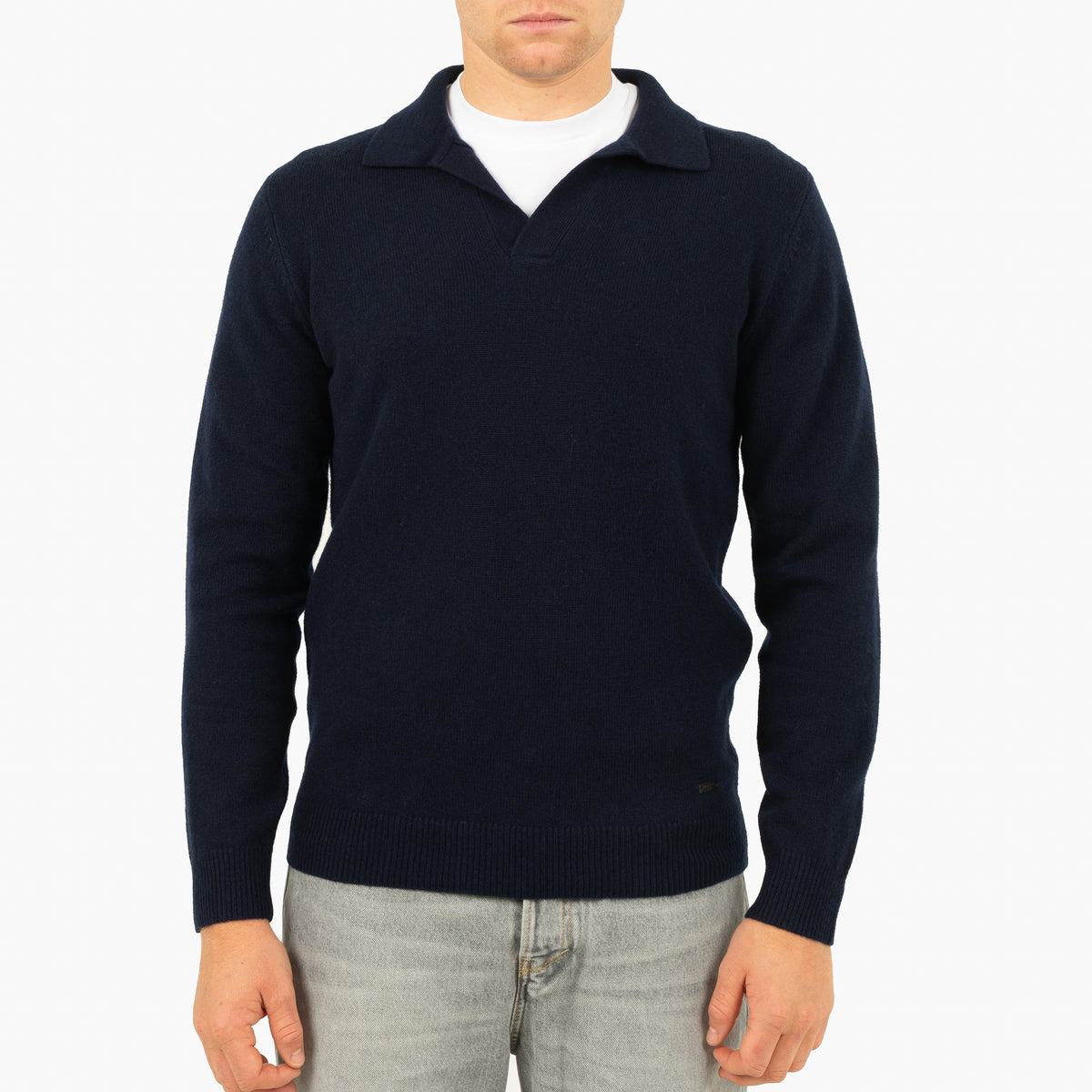 SEVEN DIALS Gebreide Trui Buttonless Polokraag Blauw | Dakar