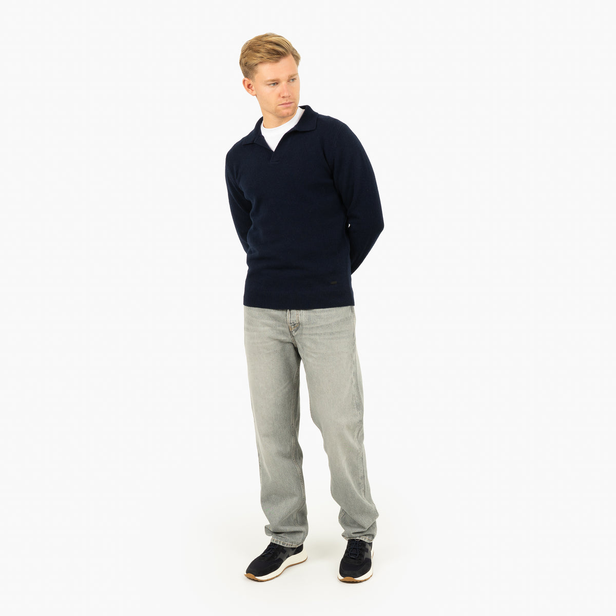 SEVEN DIALS Gebreide Trui Buttonless Polokraag Blauw | Dakar