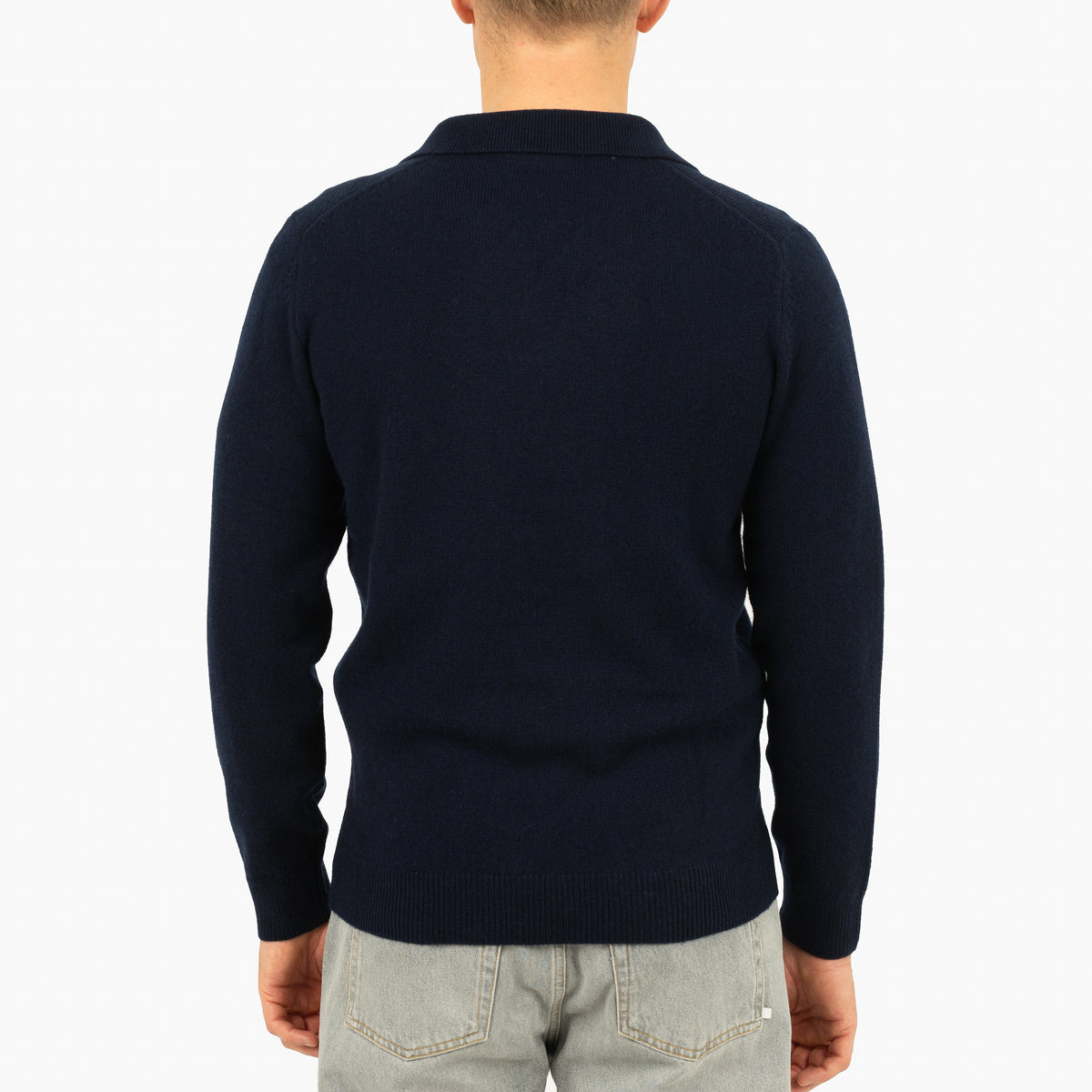 SEVEN DIALS Gebreide Trui Buttonless Polokraag Blauw | Dakar
