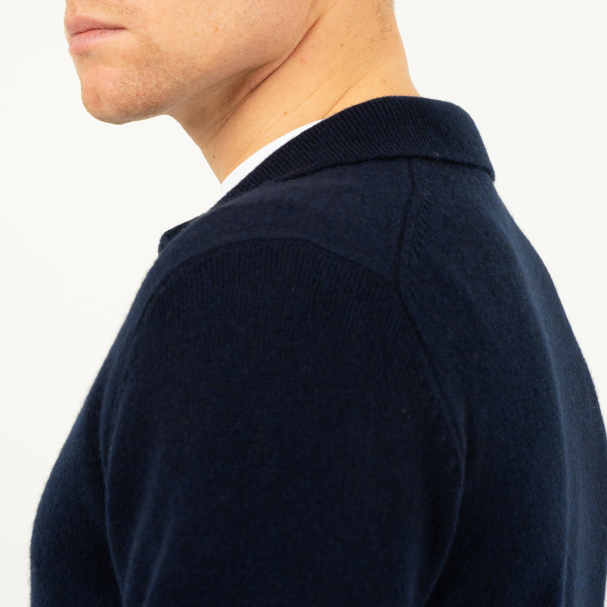 SEVEN DIALS Gebreide Trui Buttonless Polokraag Blauw | Dakar