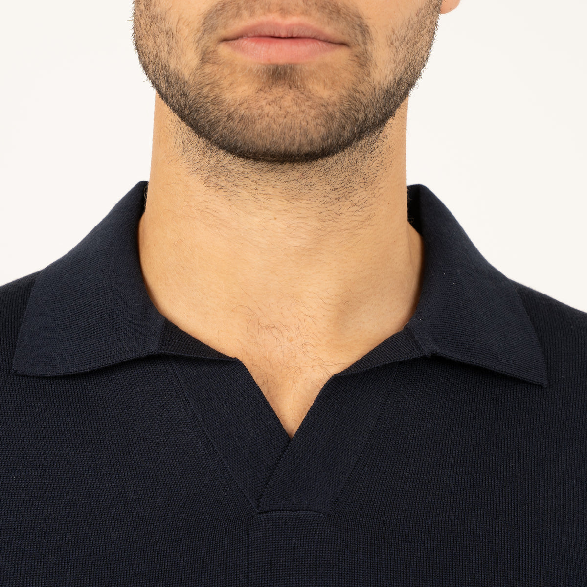 SEVEN DIALS Gebreide Buttonless Polotrui Blauw | Wyot