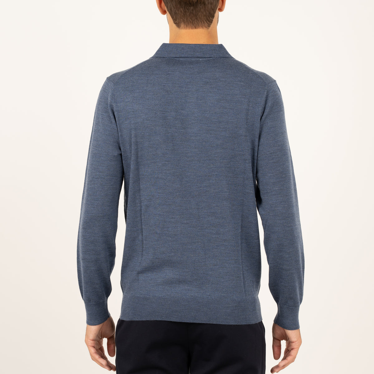 SEVEN DIALS Gebreide Buttonless Polotrui Middenblauw | Wyot