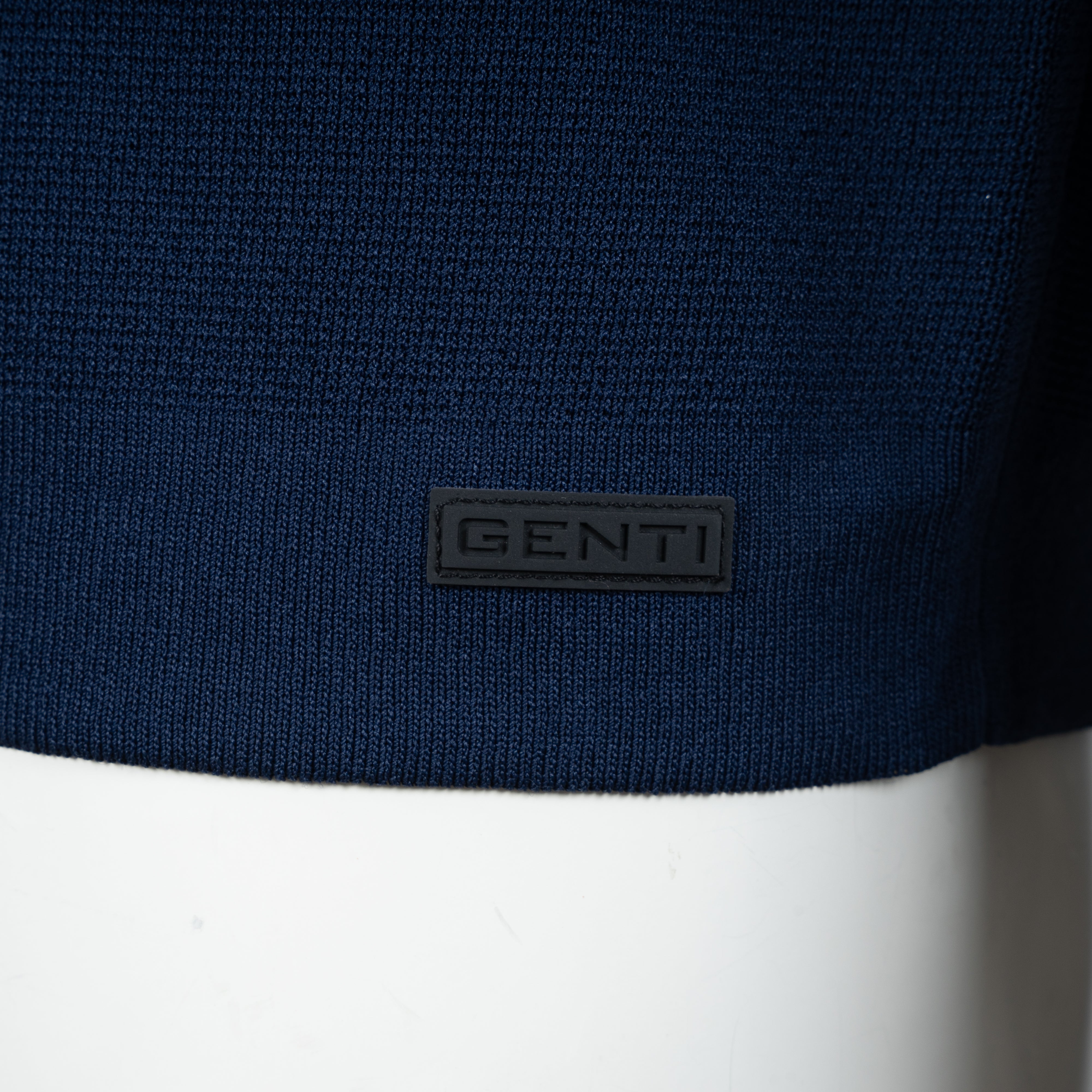 Genti Technische Trui met Rits Blauw | Cool Dry