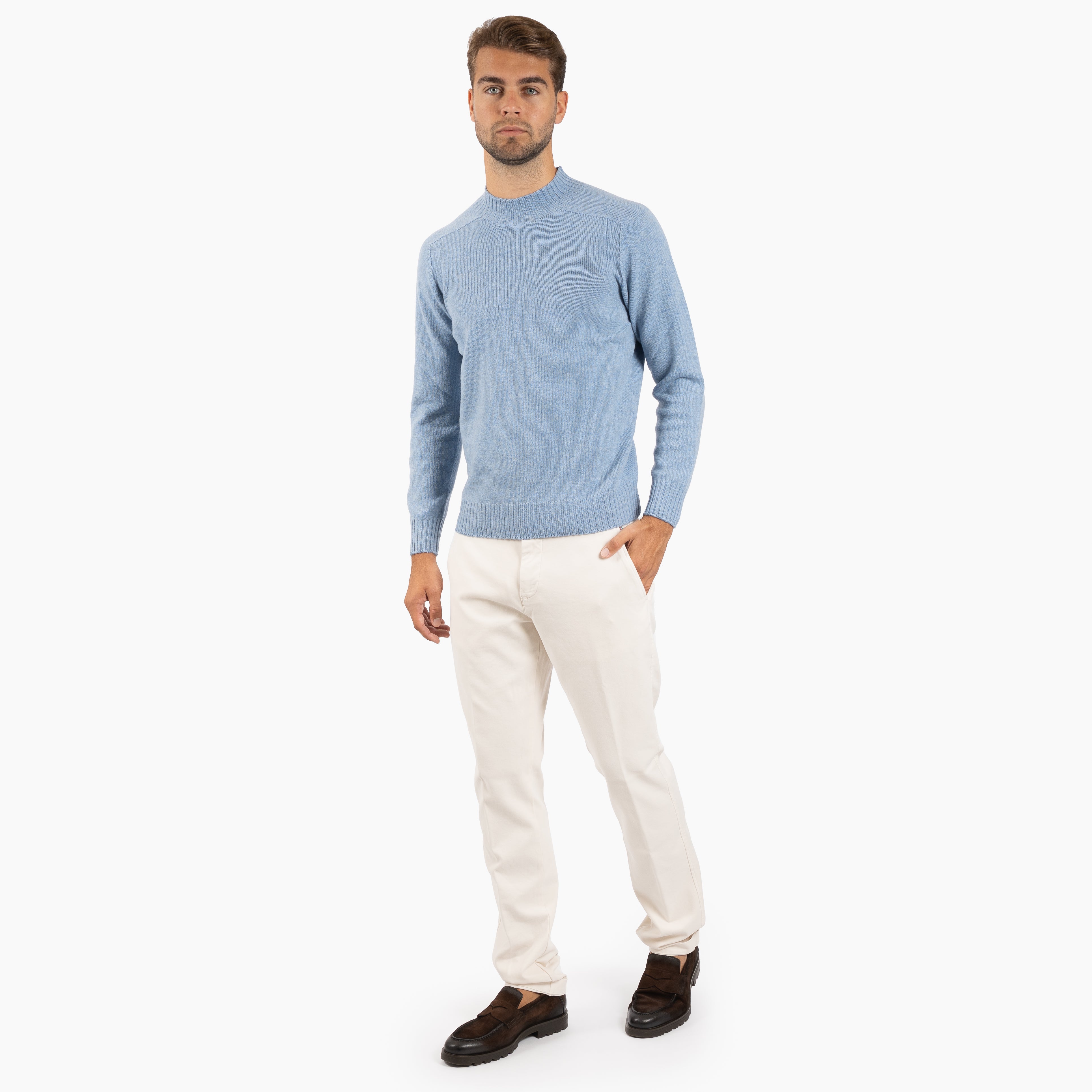 Gran Sasso Gebreide Turtleneck Trui Lichtblauw | Super Geelong