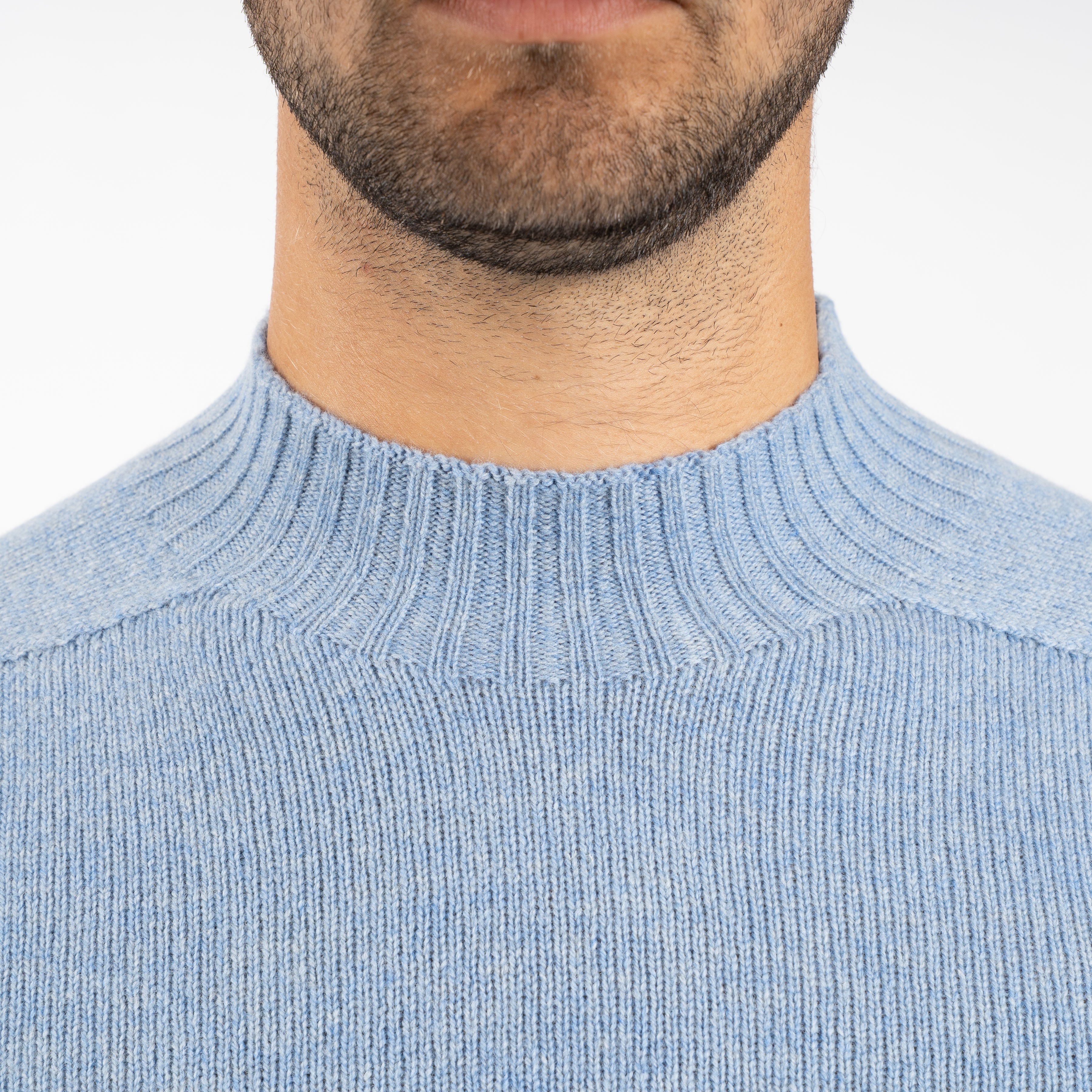 Gran Sasso Gebreide Turtleneck Trui Lichtblauw | Super Geelong
