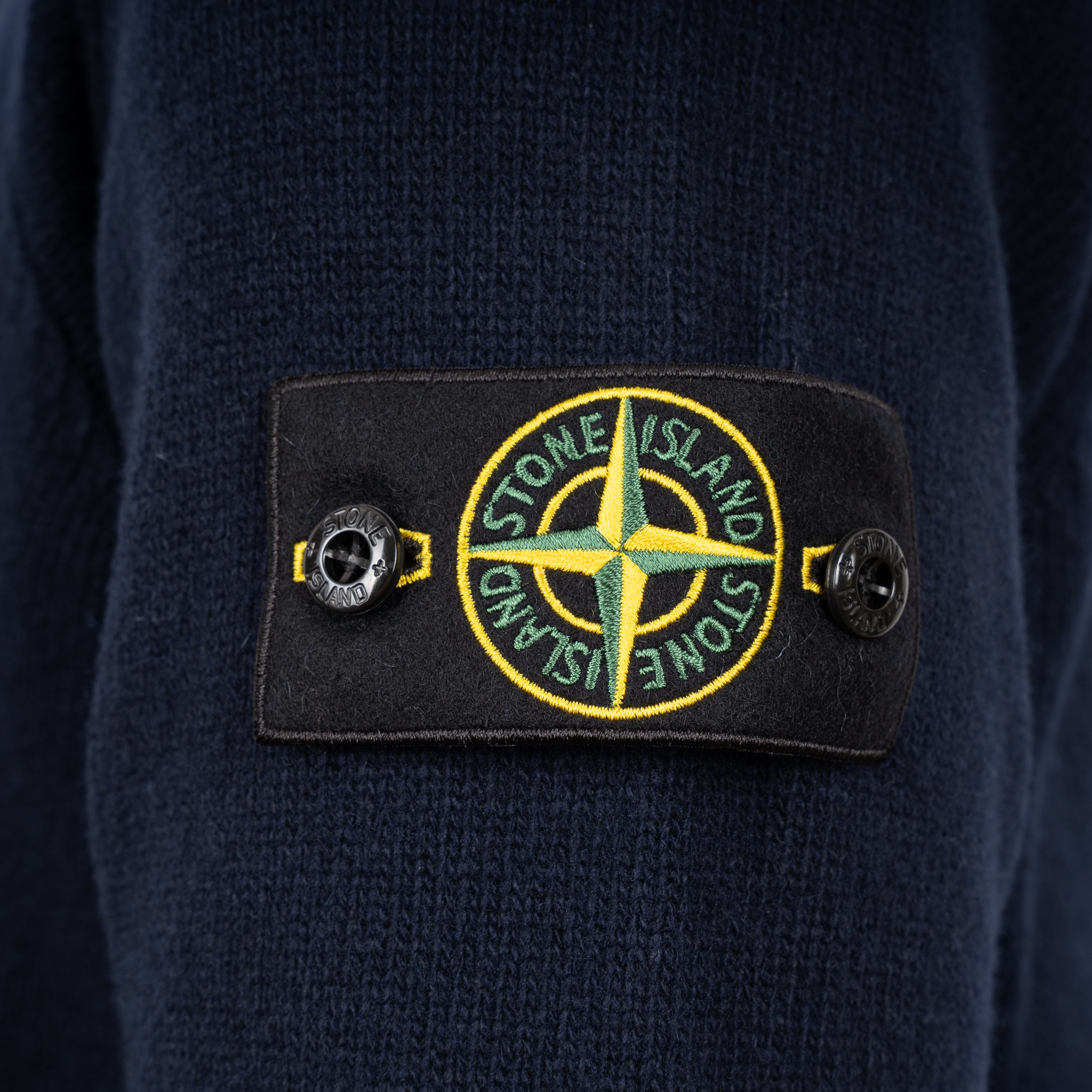 Stone Island Gebreide Trui met Knopenlijst Blauw | Lambswool