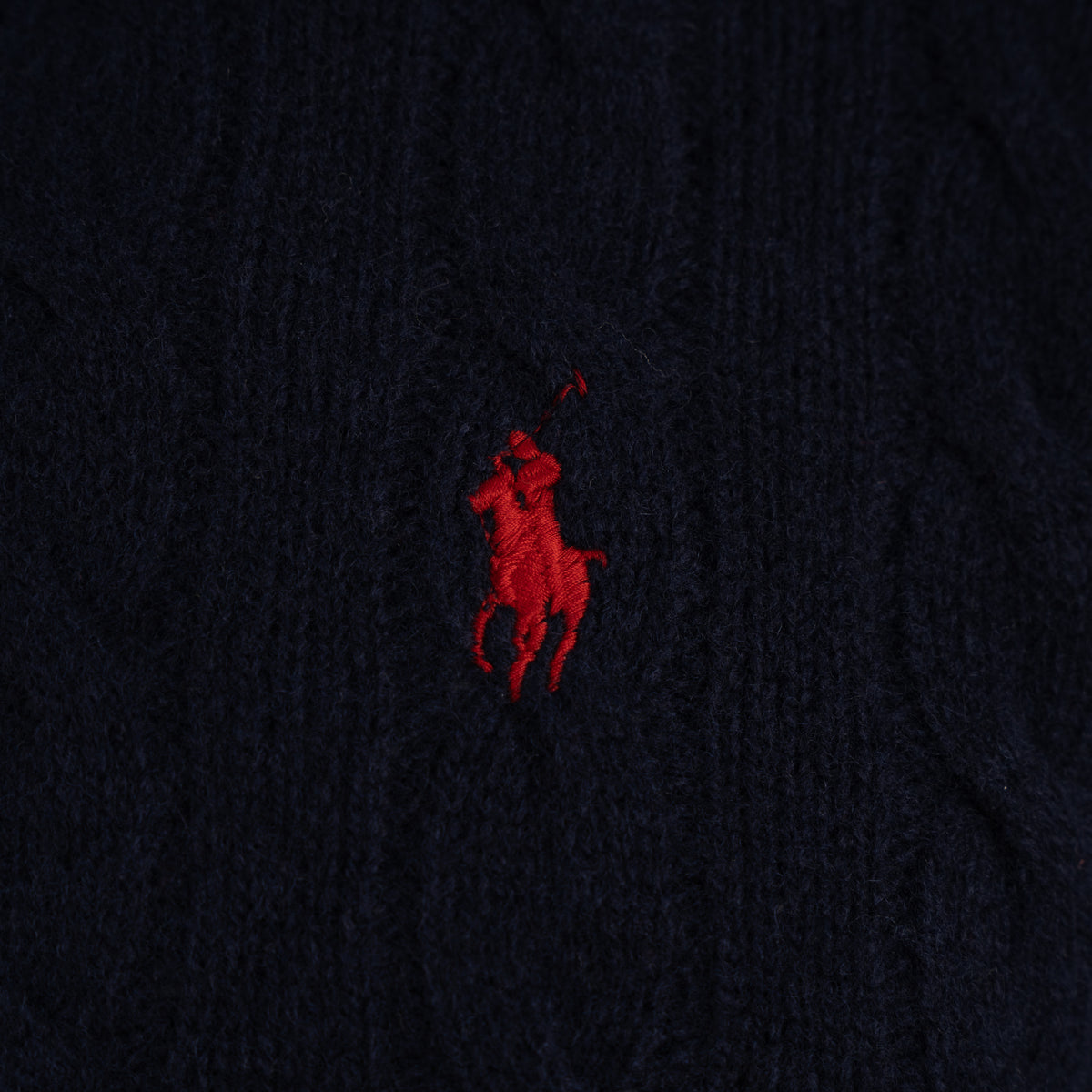 Ralph Lauren Gebreide Kabeltrui met Rits Blauw | Cable-Knit Cotton