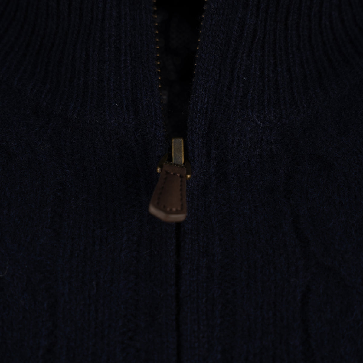 Ralph Lauren Gebreide Kabeltrui met Rits Blauw | Cable-Knit Cotton