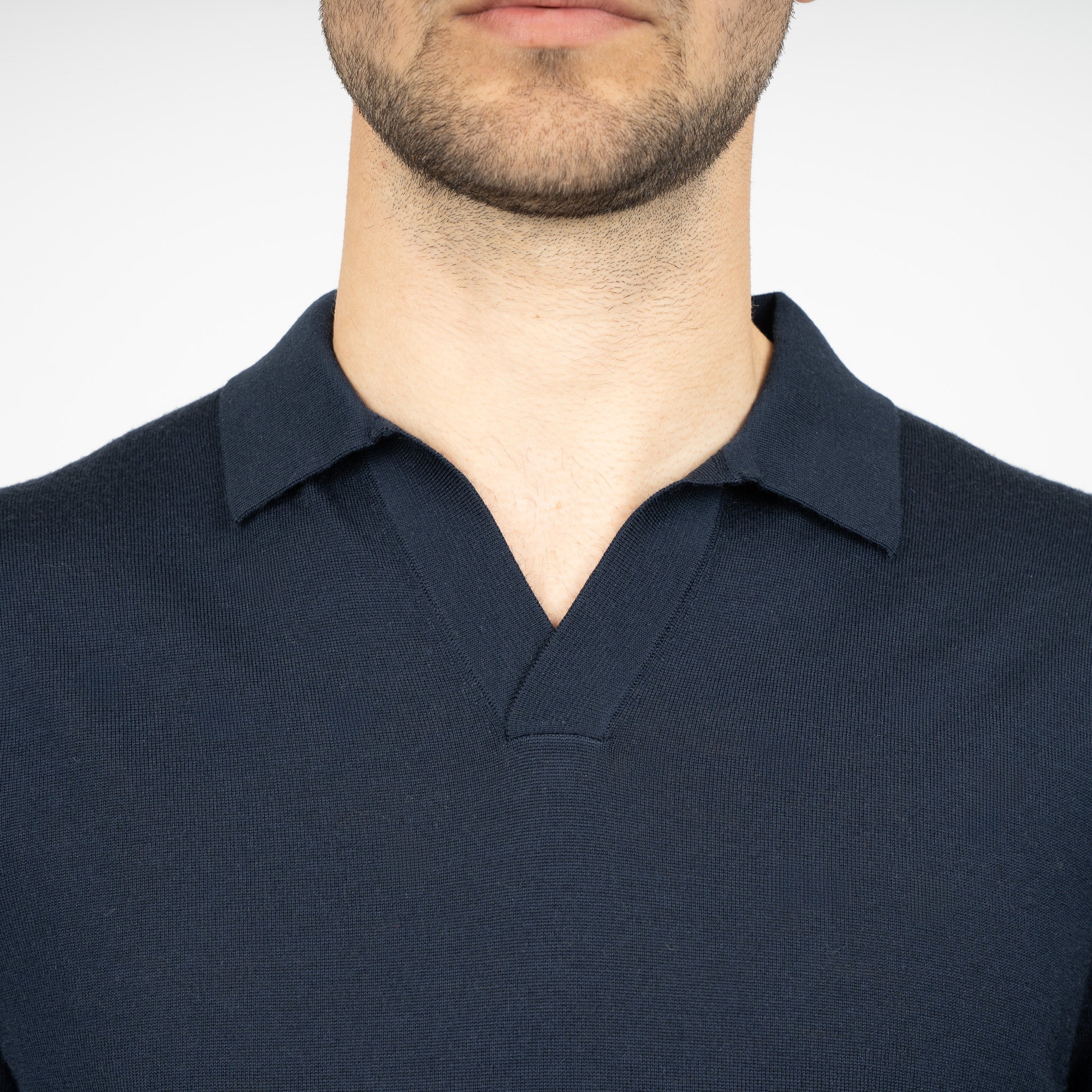 SEVEN DIALS Gebreide Buttonless Polotrui Donkerblauw | Blake