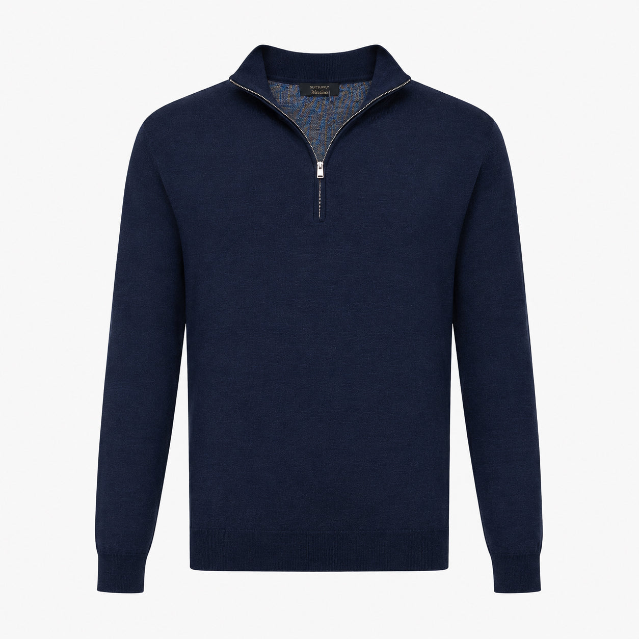 Slowear Gebreide Trui met Rits Blauw | Flexwool