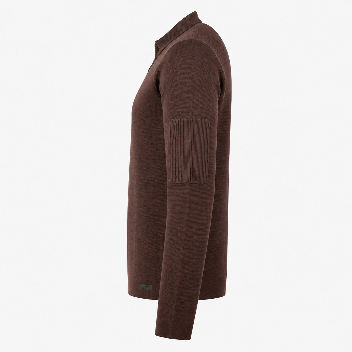 Genti Polo Lange Mouw met Rits Bordeauxrood | Cool Dry