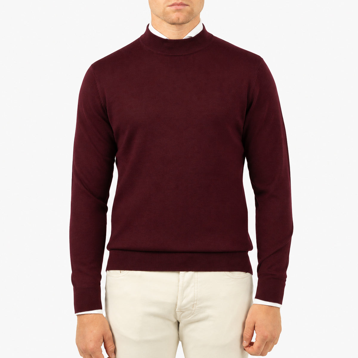 SEVEN DIALS Gebreide Turtleneck Trui Bordeaux Rood | Goy