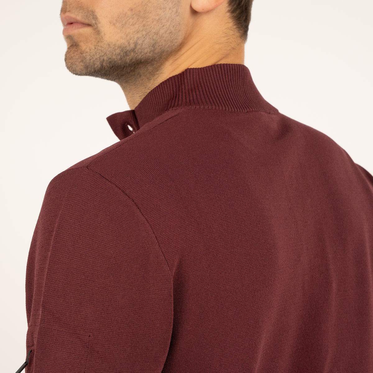SEVEN DIALS Technische Trui met Knopenlijst Bordeaux Rood | Tila