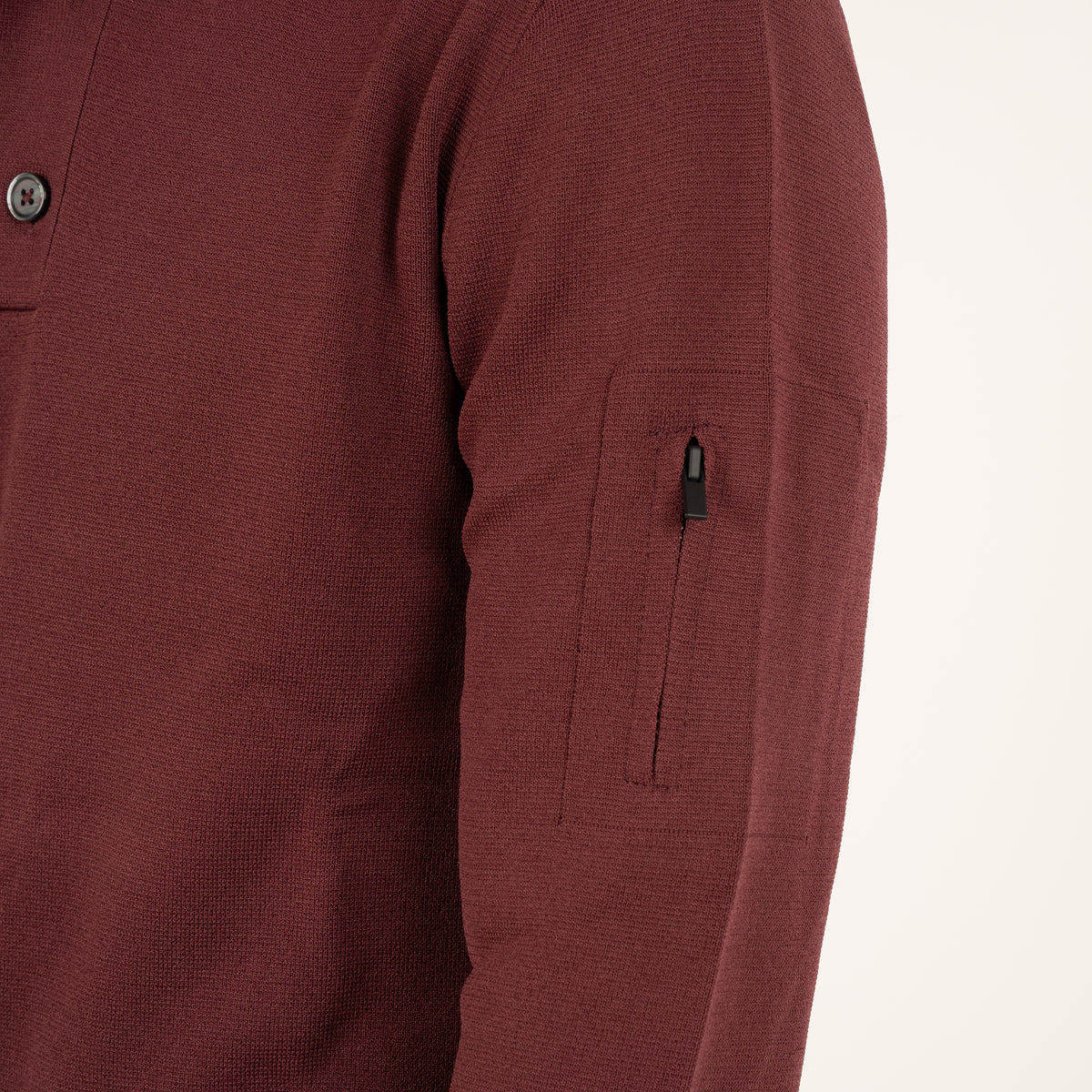 SEVEN DIALS Technische Trui met Knopenlijst Bordeaux Rood | Tila