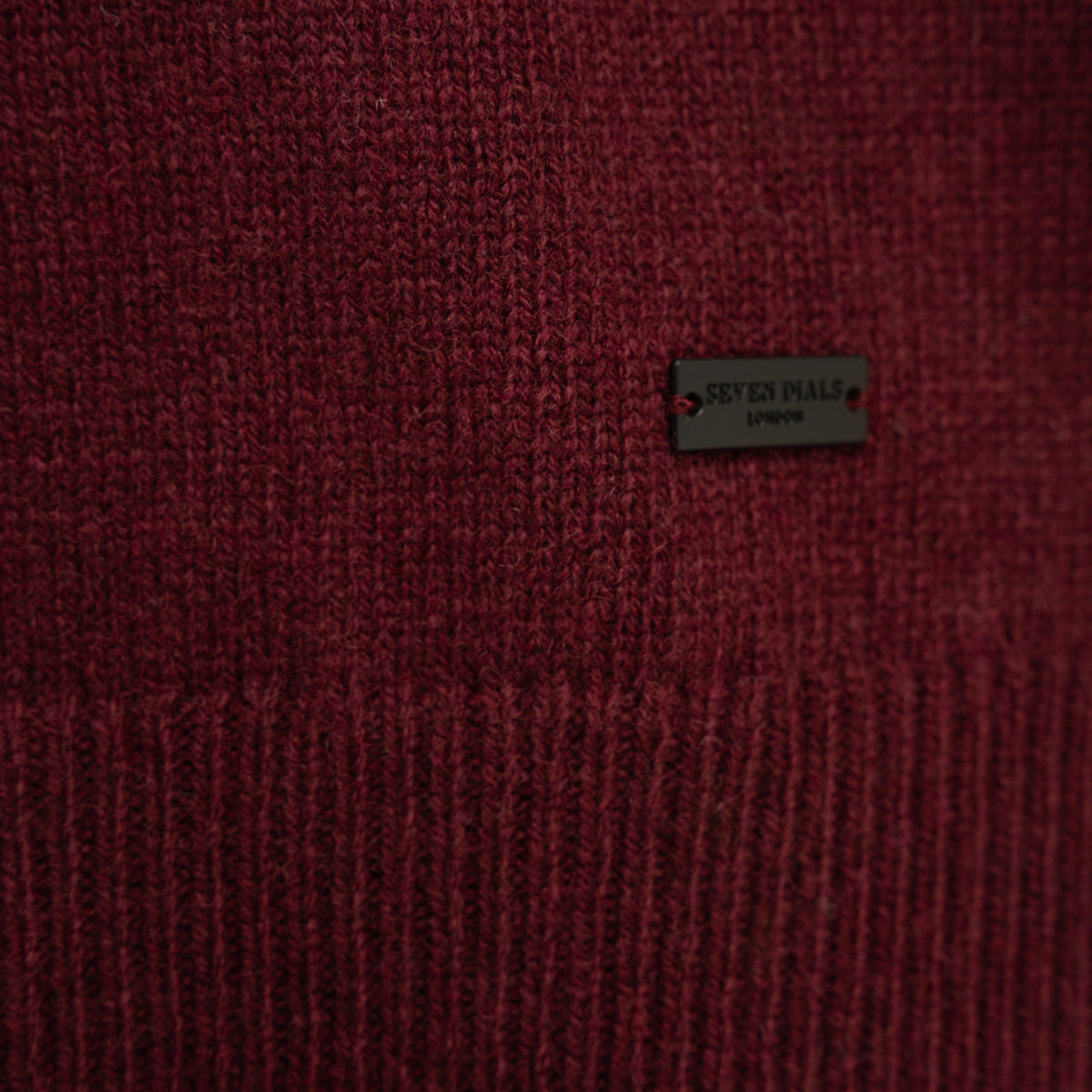 SEVEN DIALS Gebreide Trui Buttonless Polokraag Bordeaux Rood | Dakar