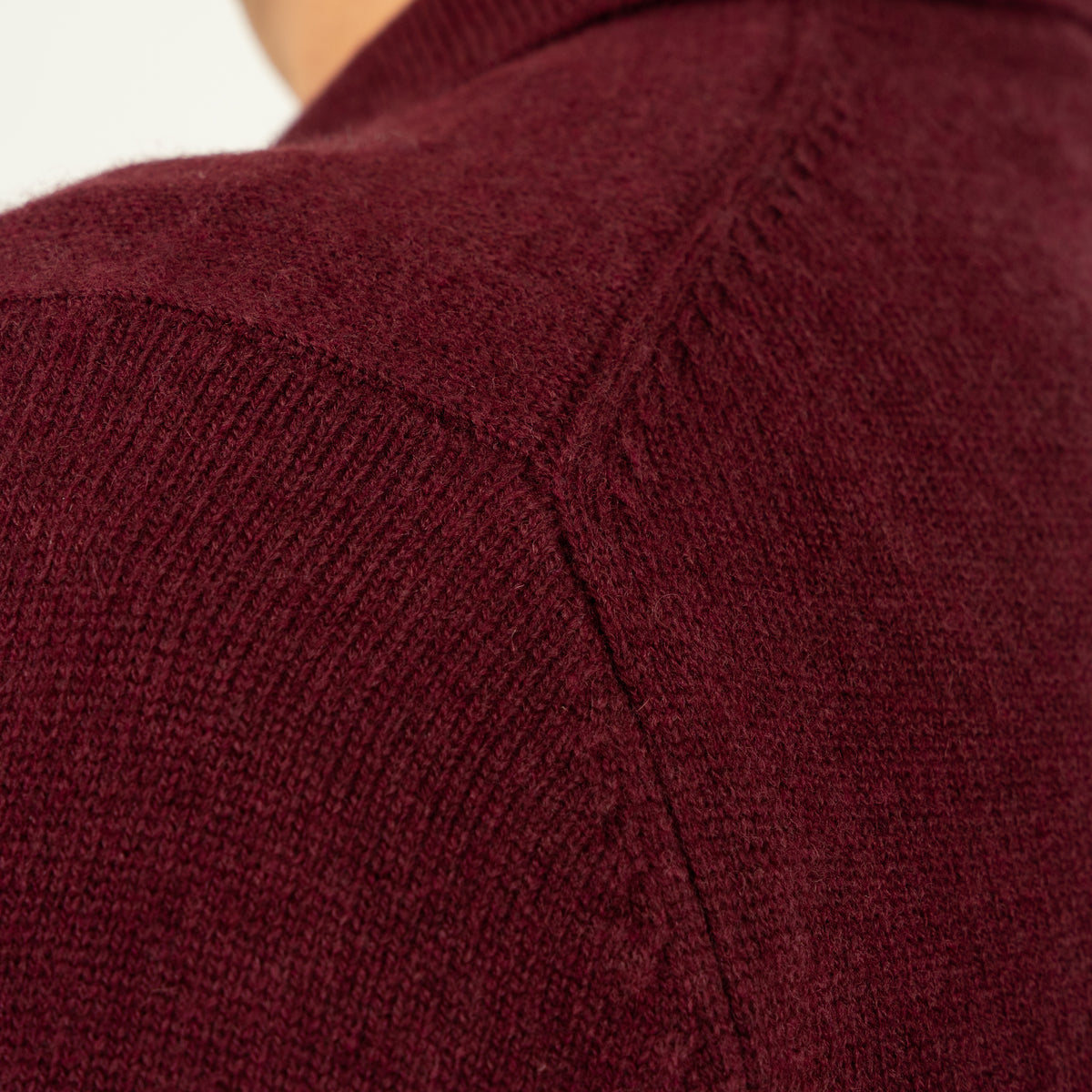 SEVEN DIALS Gebreide Trui Buttonless Polokraag Bordeaux Rood | Dakar