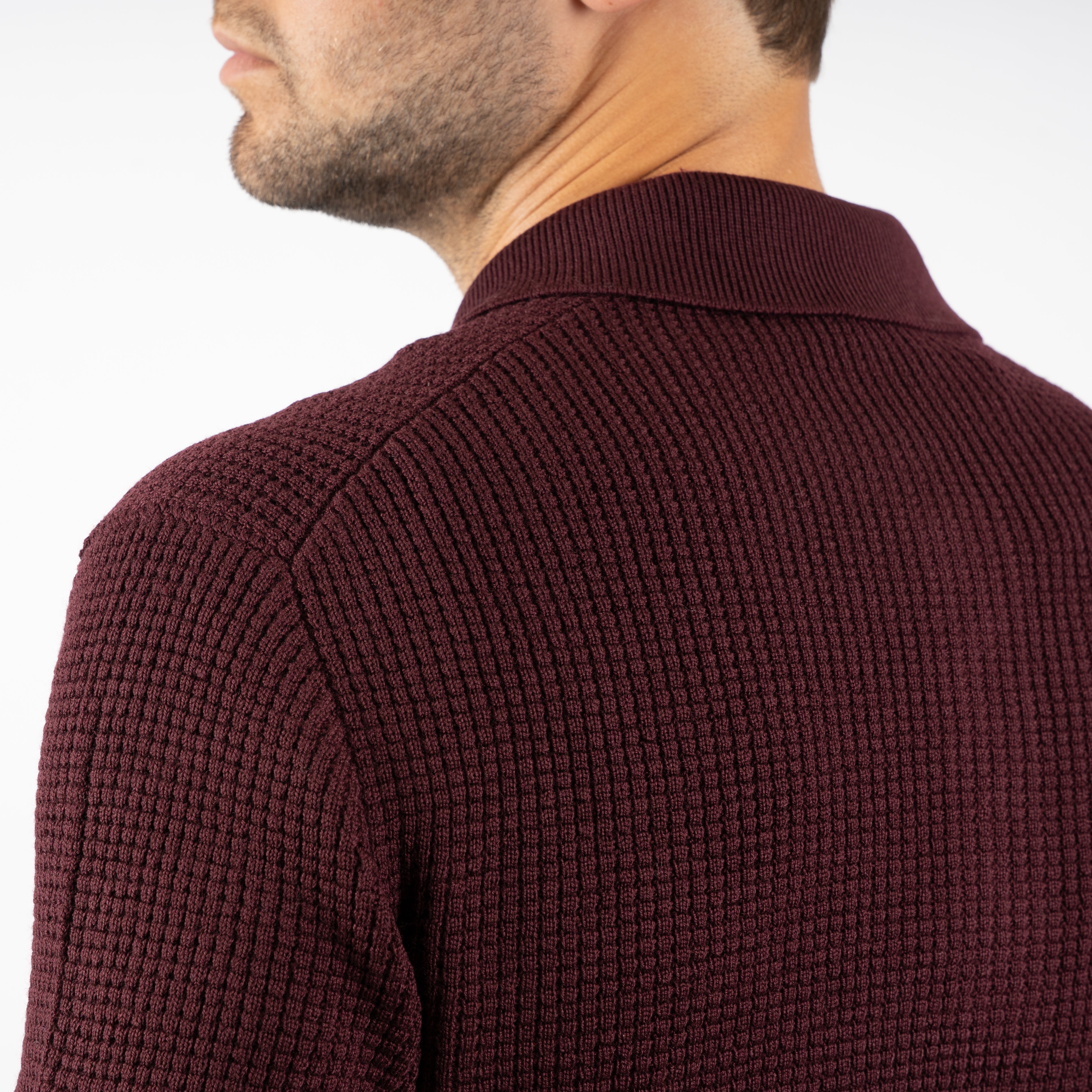 Gran Sasso Gebreide Polotrui Bordeaux Rood | Extrafine Merino