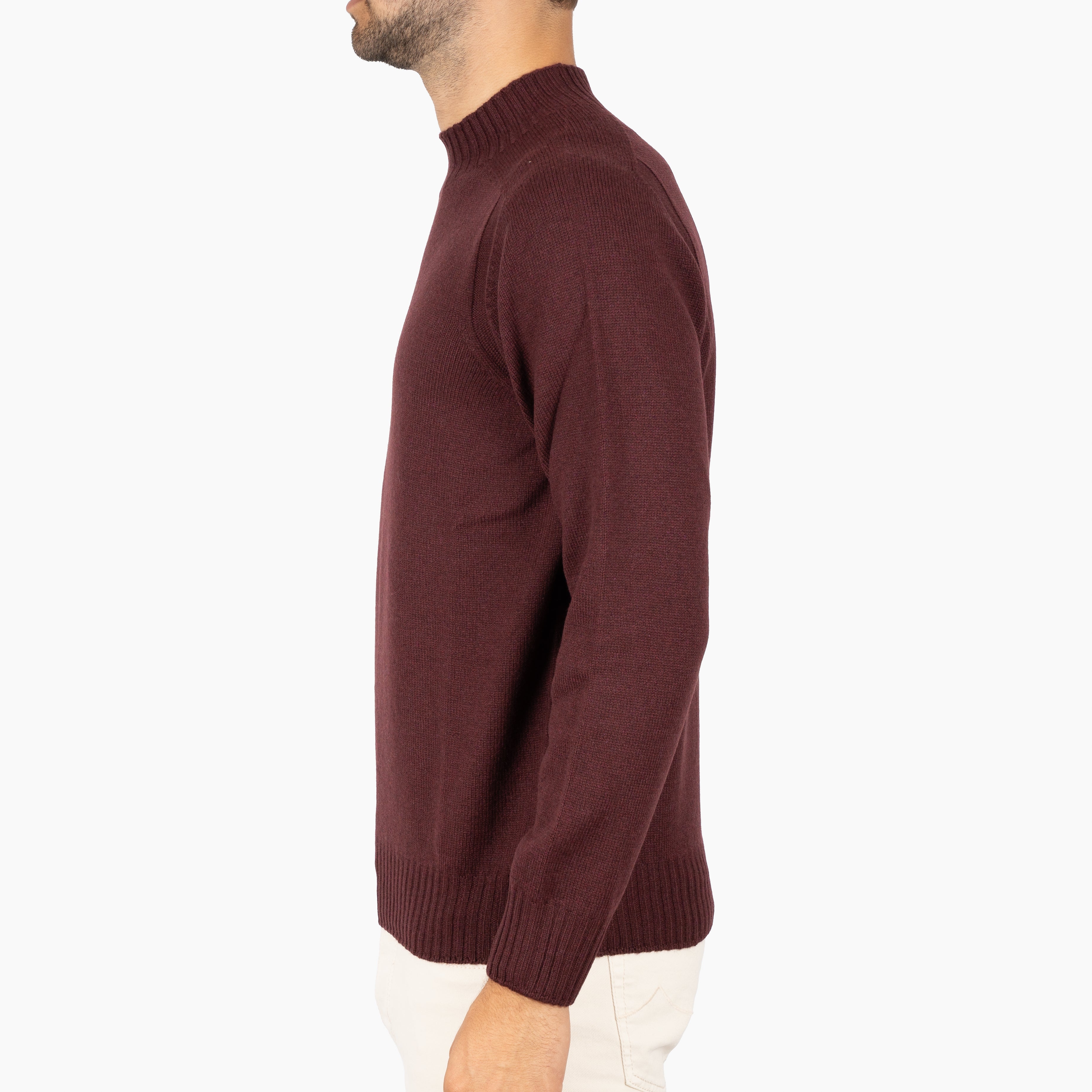 Gran Sasso Gebreide Turtleneck Trui Bordeaux Rood | Super Geelong