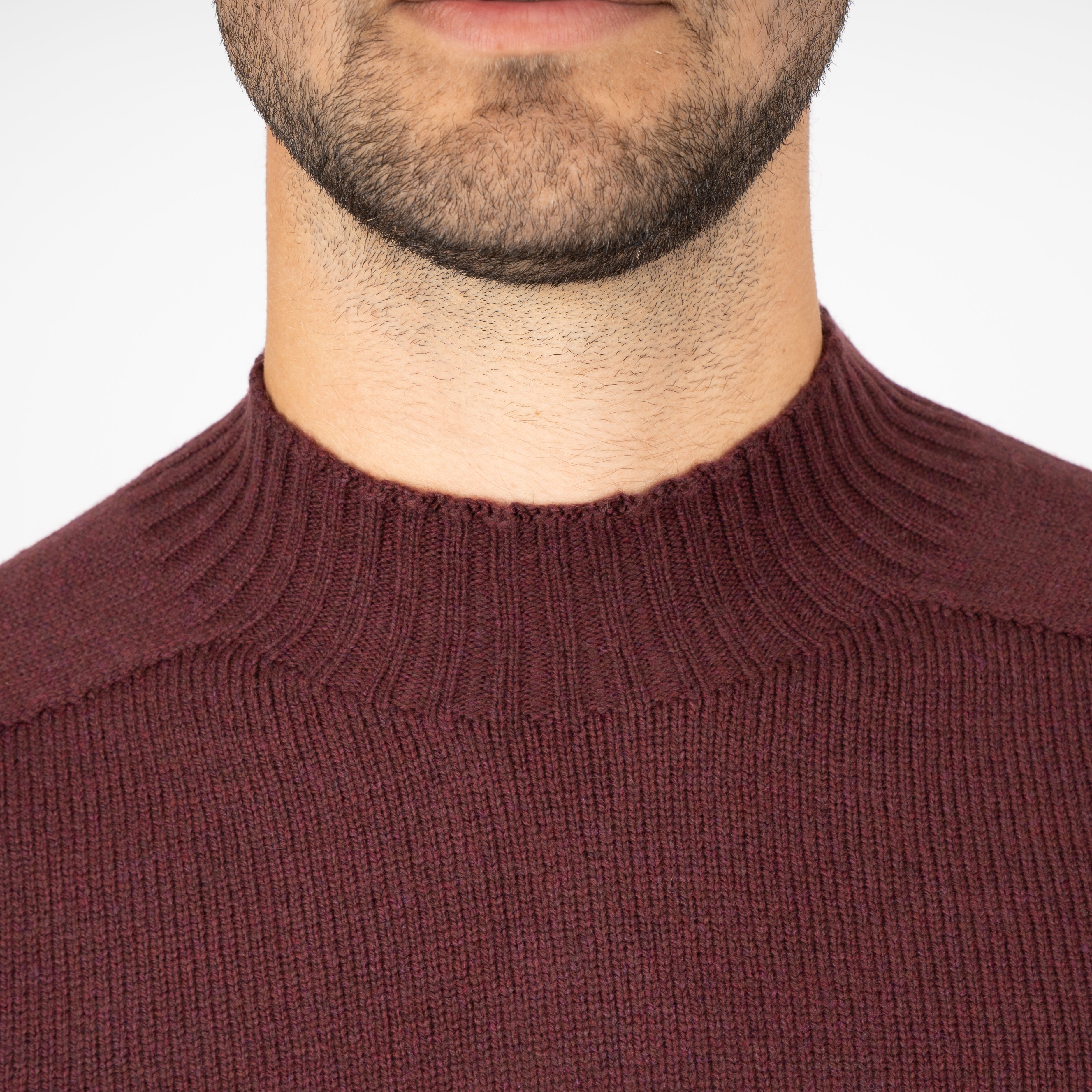 Gran Sasso Gebreide Turtleneck Trui Bordeaux Rood | Super Geelong