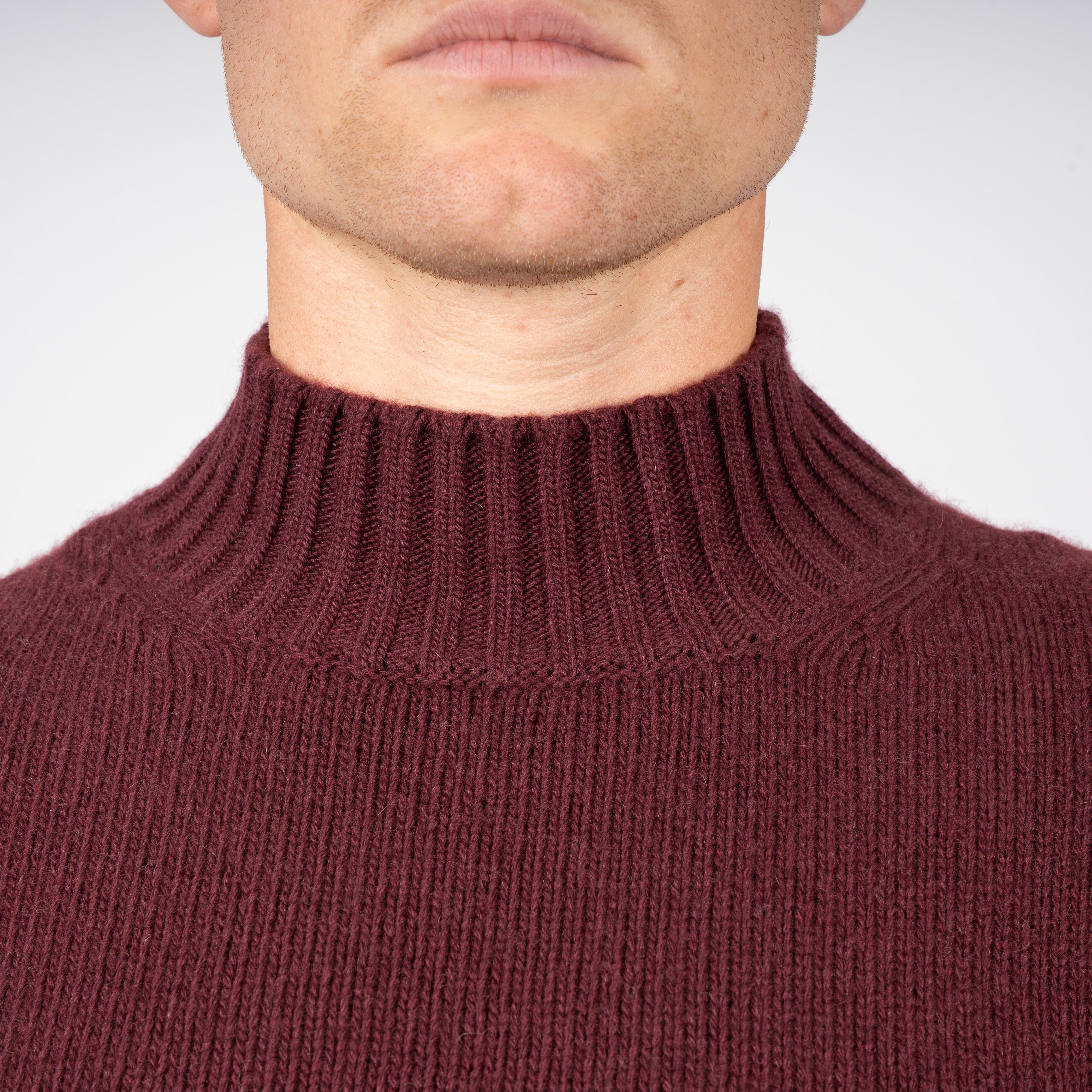 Fedeli Gebreide Turtleneck Trui Bordeaux Rood | Onda