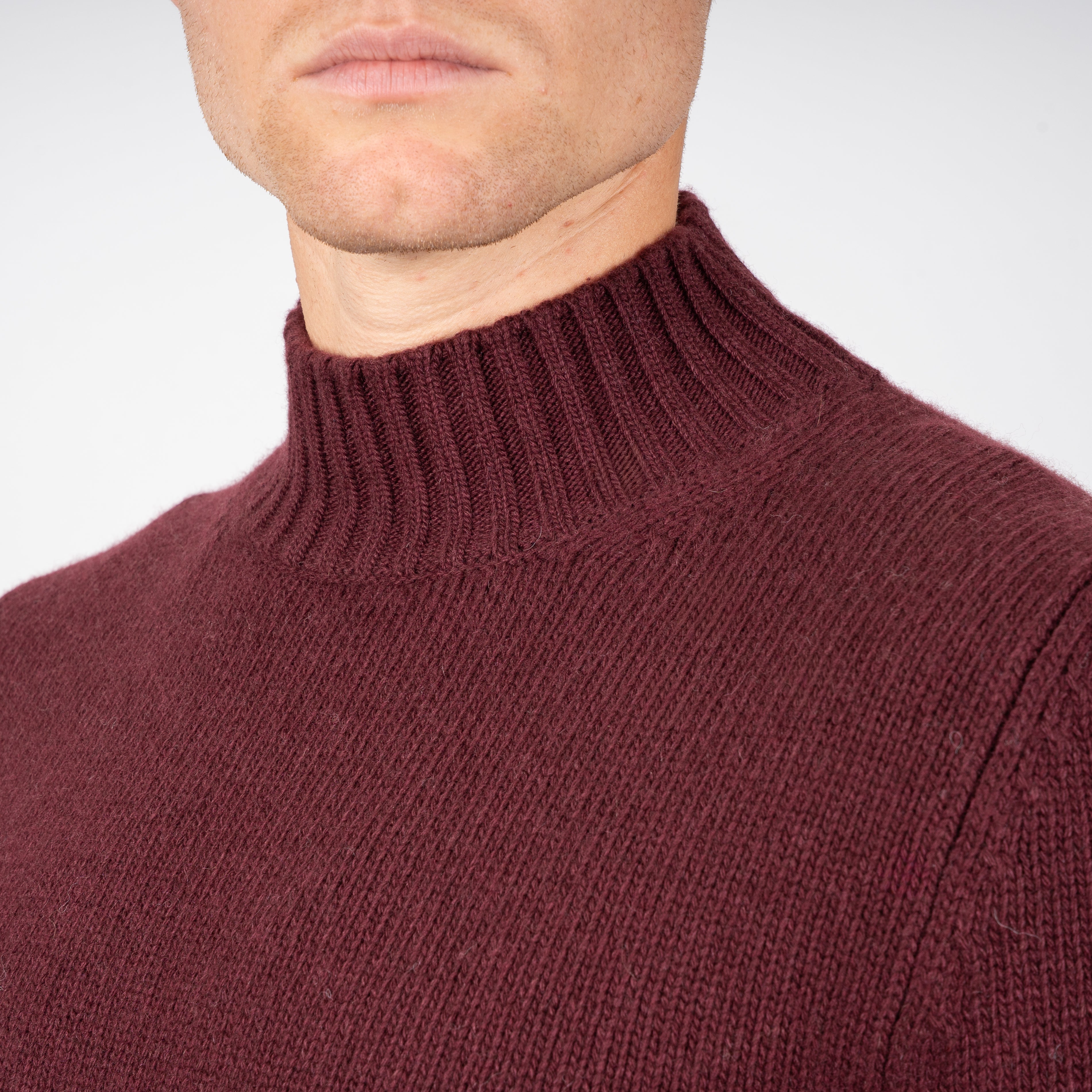 Fedeli Gebreide Turtleneck Trui Bordeaux Rood | Onda