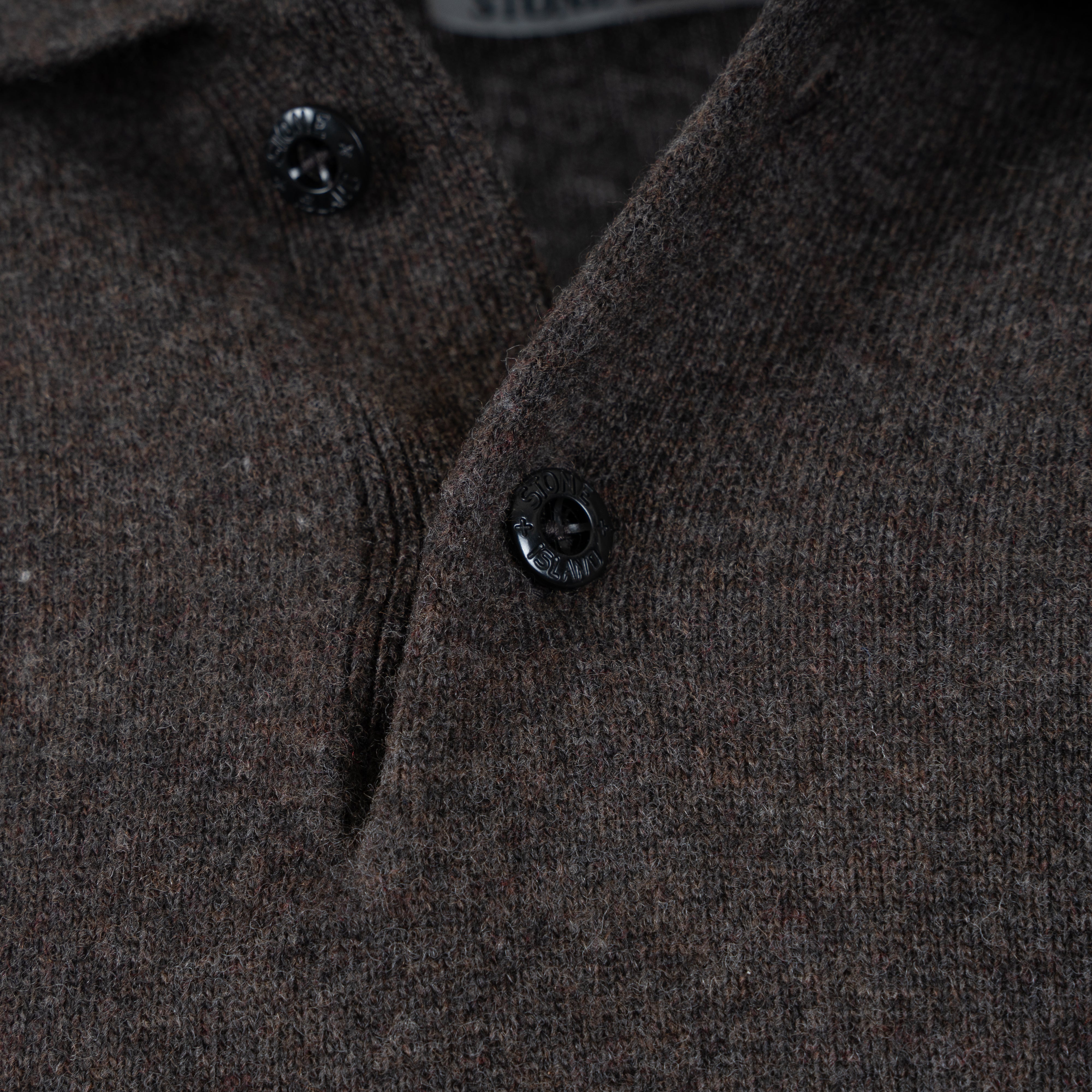 Stone Island Gebreide Trui met Polokraag Bruin | Light RWS Geelong Wool
