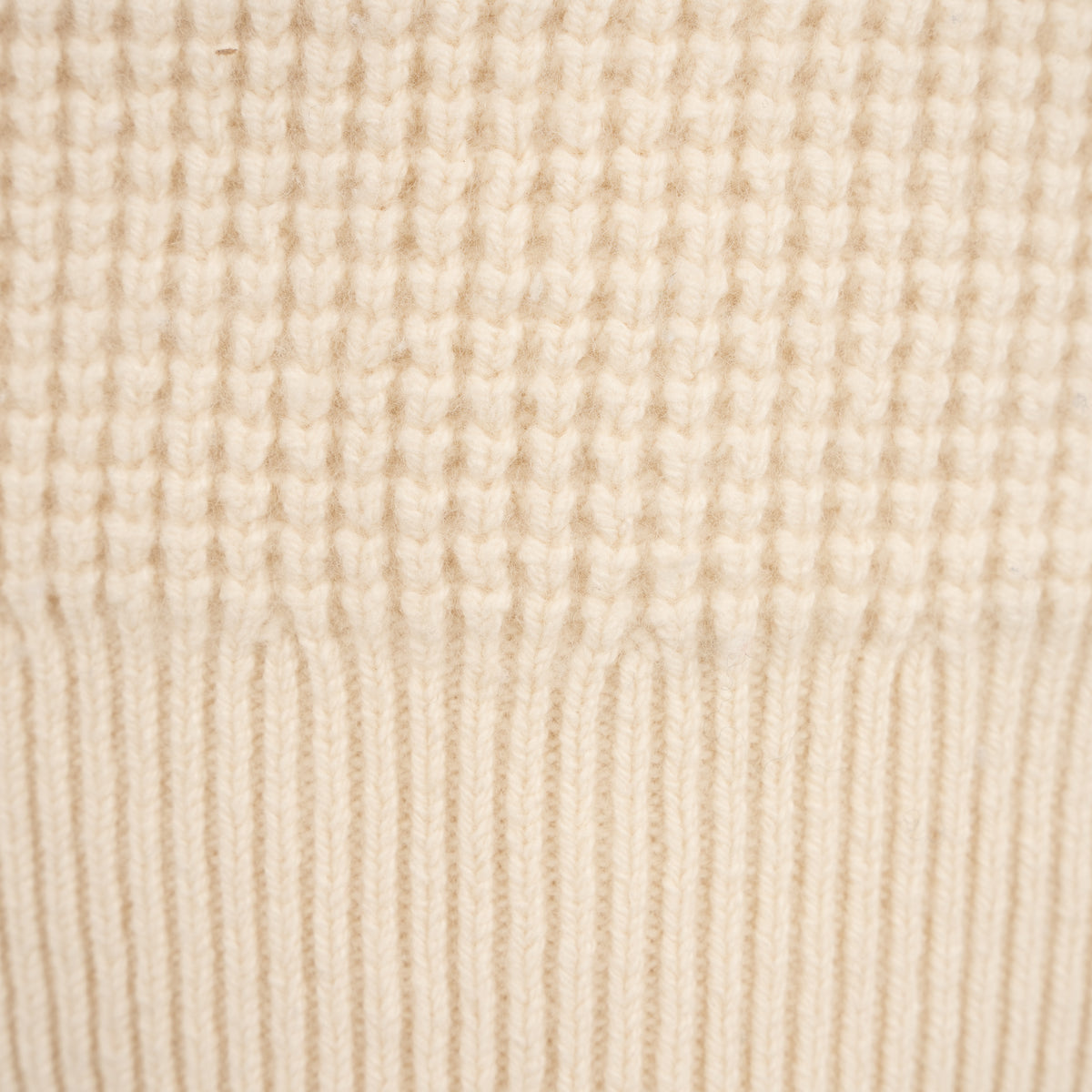 Ralph Lauren Gebreide Trui met Rits Crème | Waffle Knit