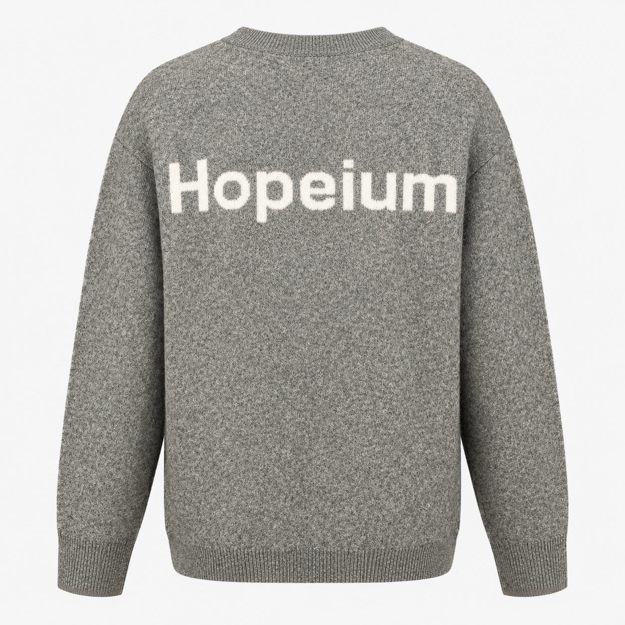 Hopeium Cardigan Grijs | Alpaca Blend Logo