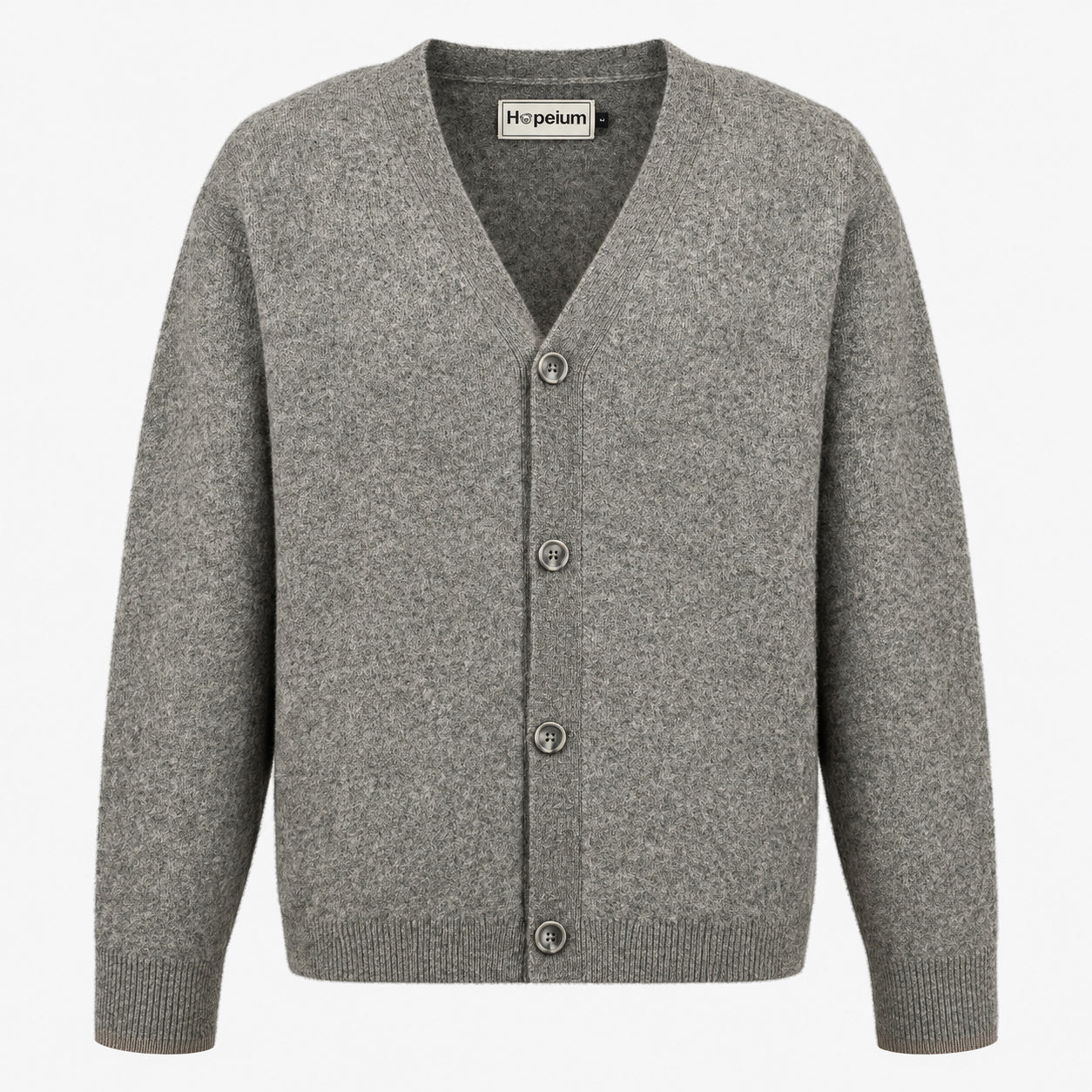 Hopeium Cardigan Grijs | Alpaca Blend Logo