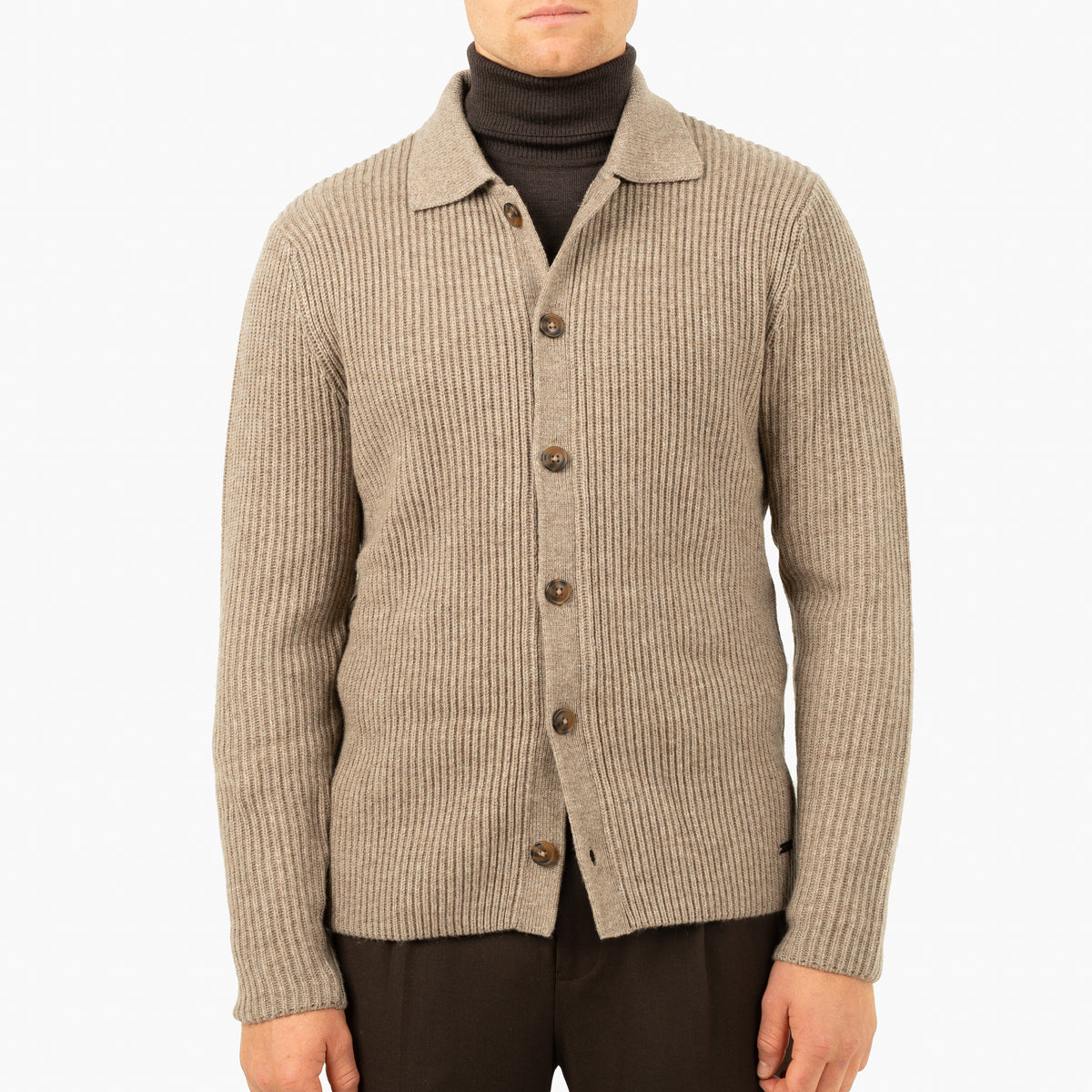SEVEN DIALS Gebreid Vest met Knopen Taupe | Boston