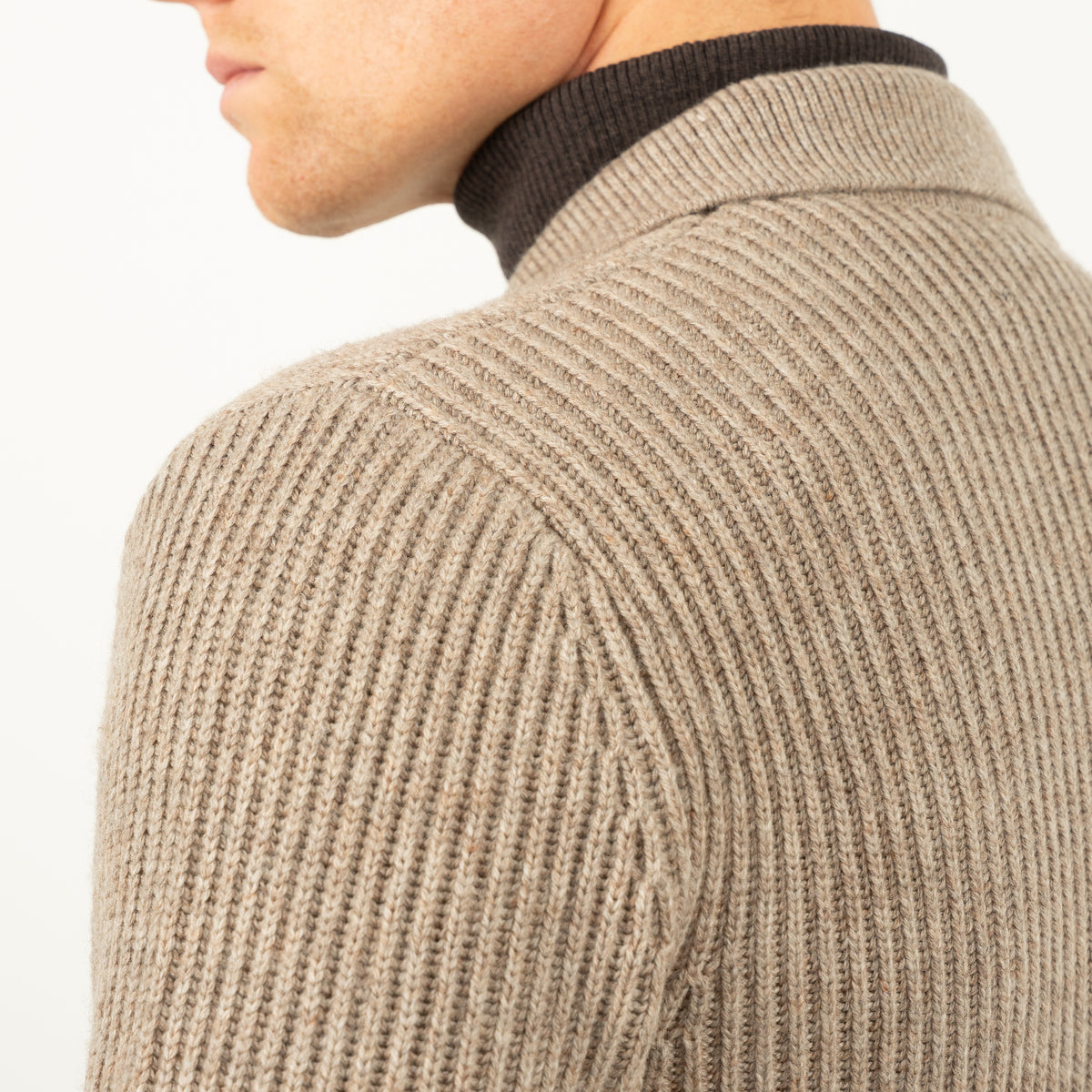SEVEN DIALS Gebreid Vest met Knopen Taupe | Boston