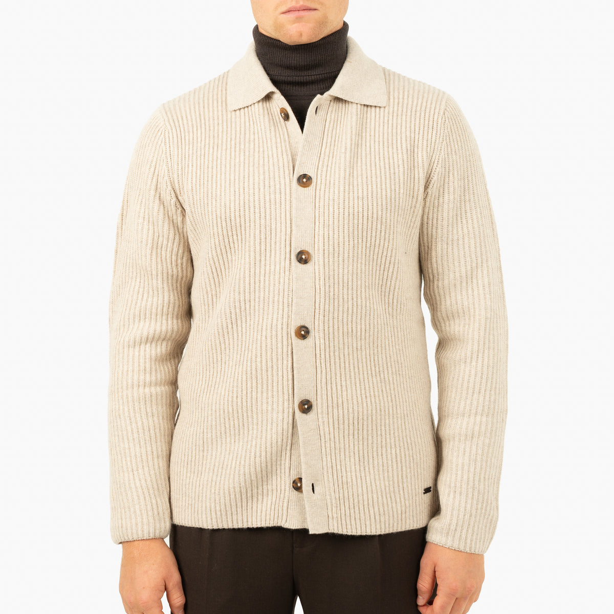 SEVEN DIALS Gebreid Vest met Knopen Beige | Boston