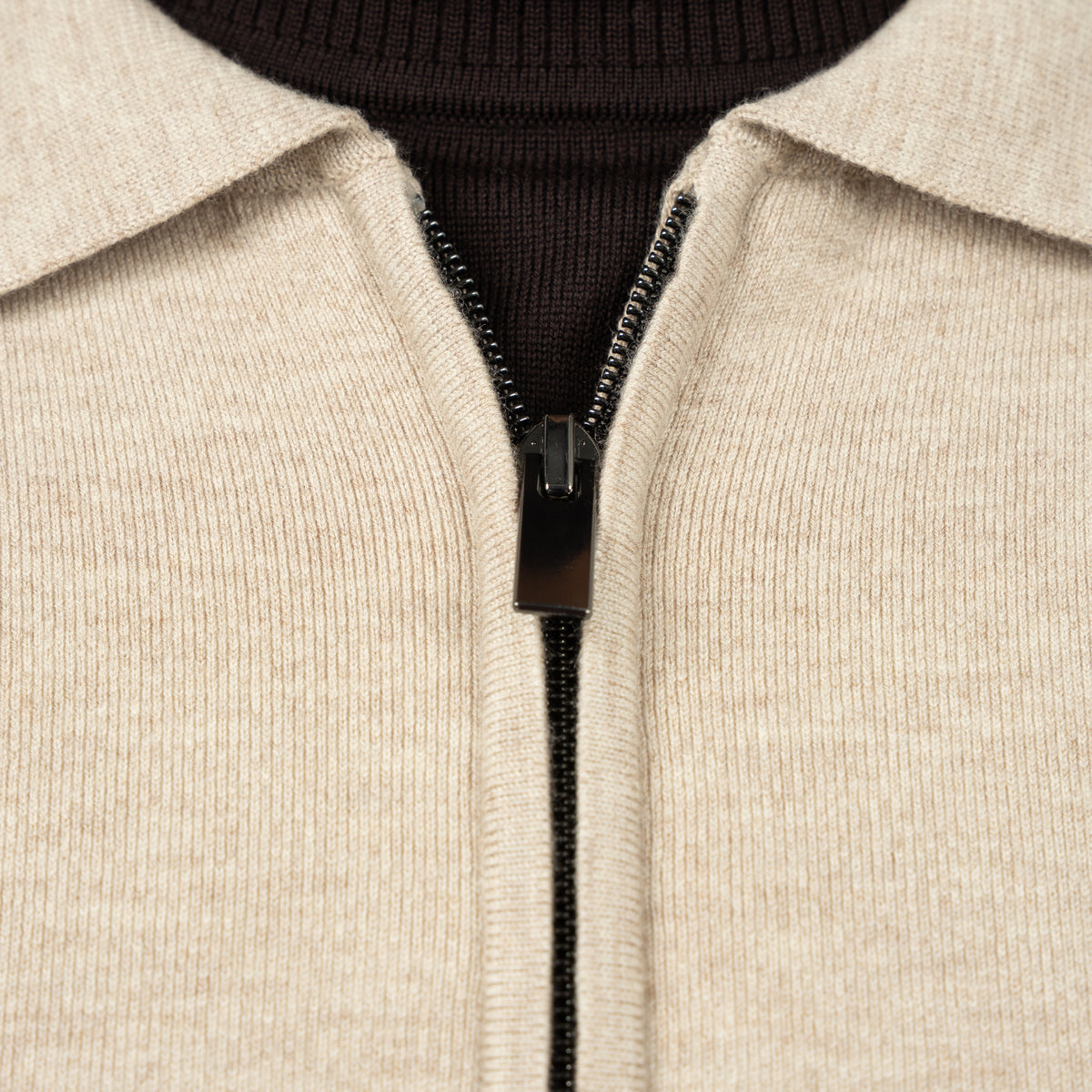SEVEN DIALS Gebreid Vest met Rits Beige | Wakeley
