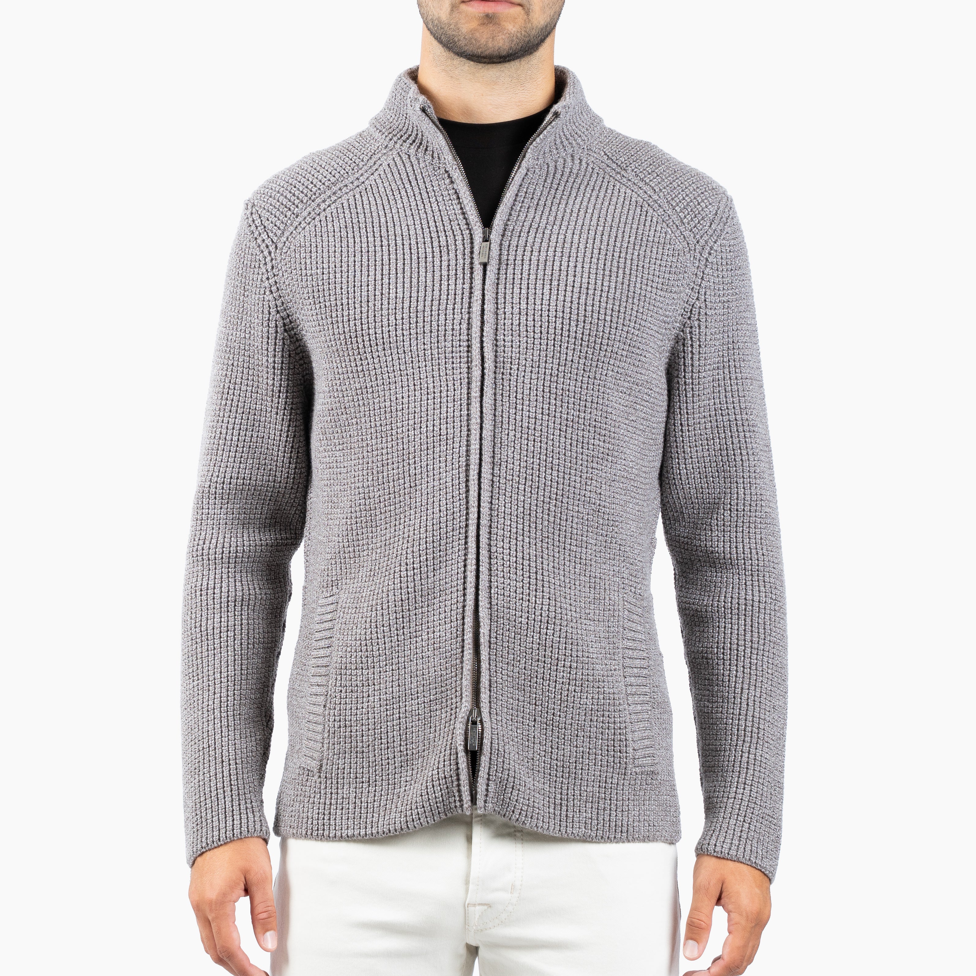 Maurizio Baldassari Gebreid Vest Beige | Brenta Zip